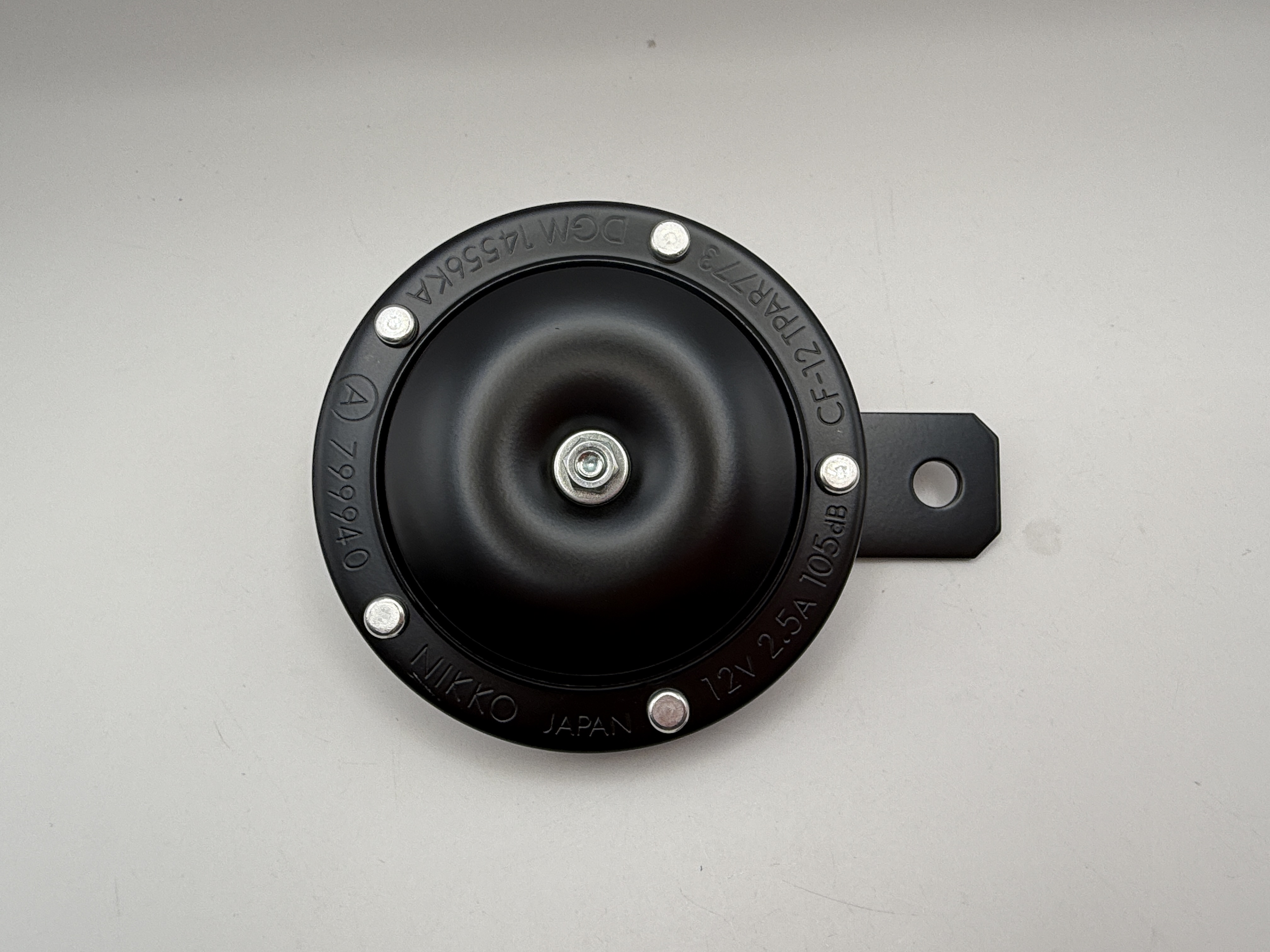 Nikko Horn 12 Volt (12V) Black OD 90mm (108dB) (415Hz) (2.5A) (Made in Japan)