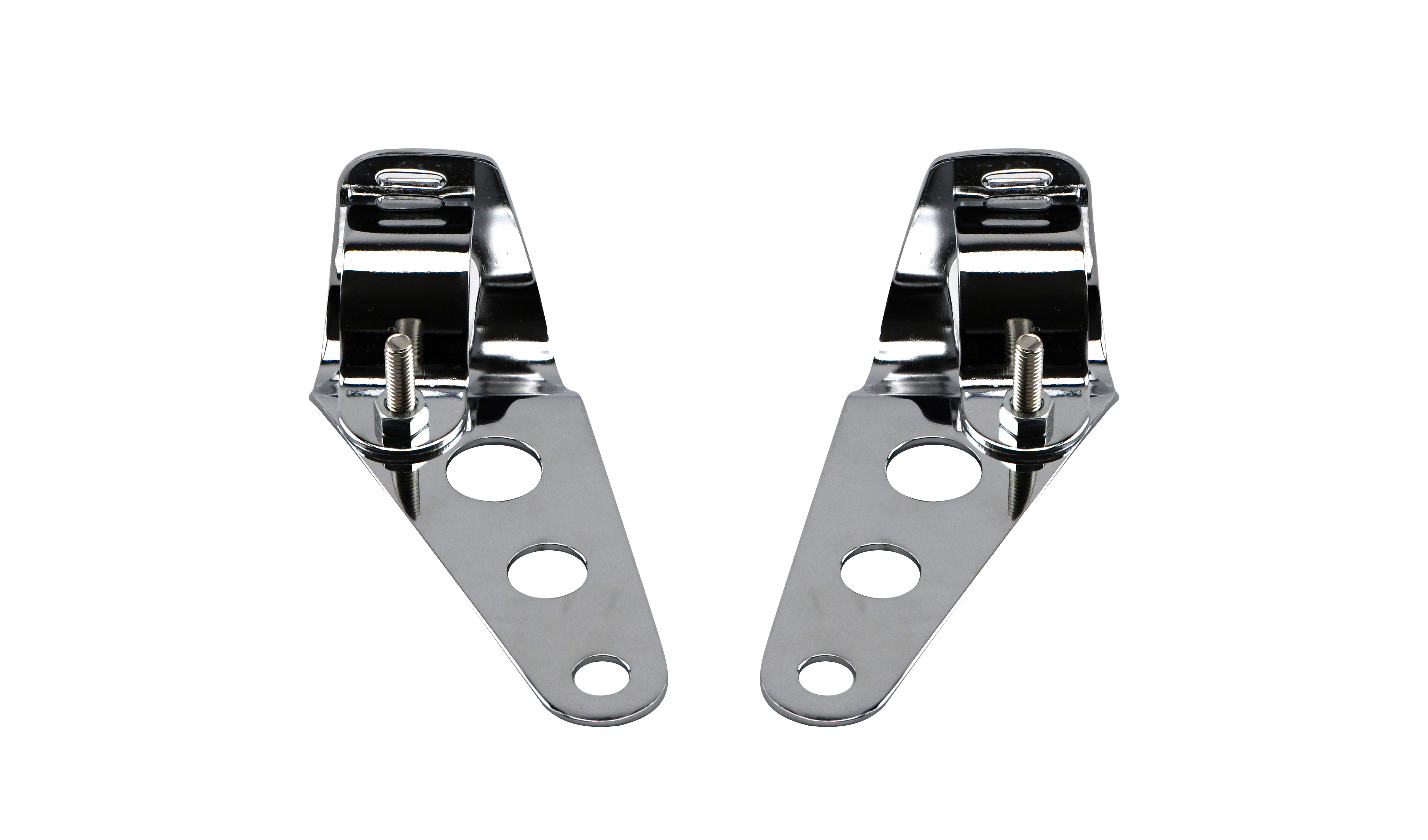 Hendler Headlight Brackets Chrome To Fit 30mm to 37mm Forks