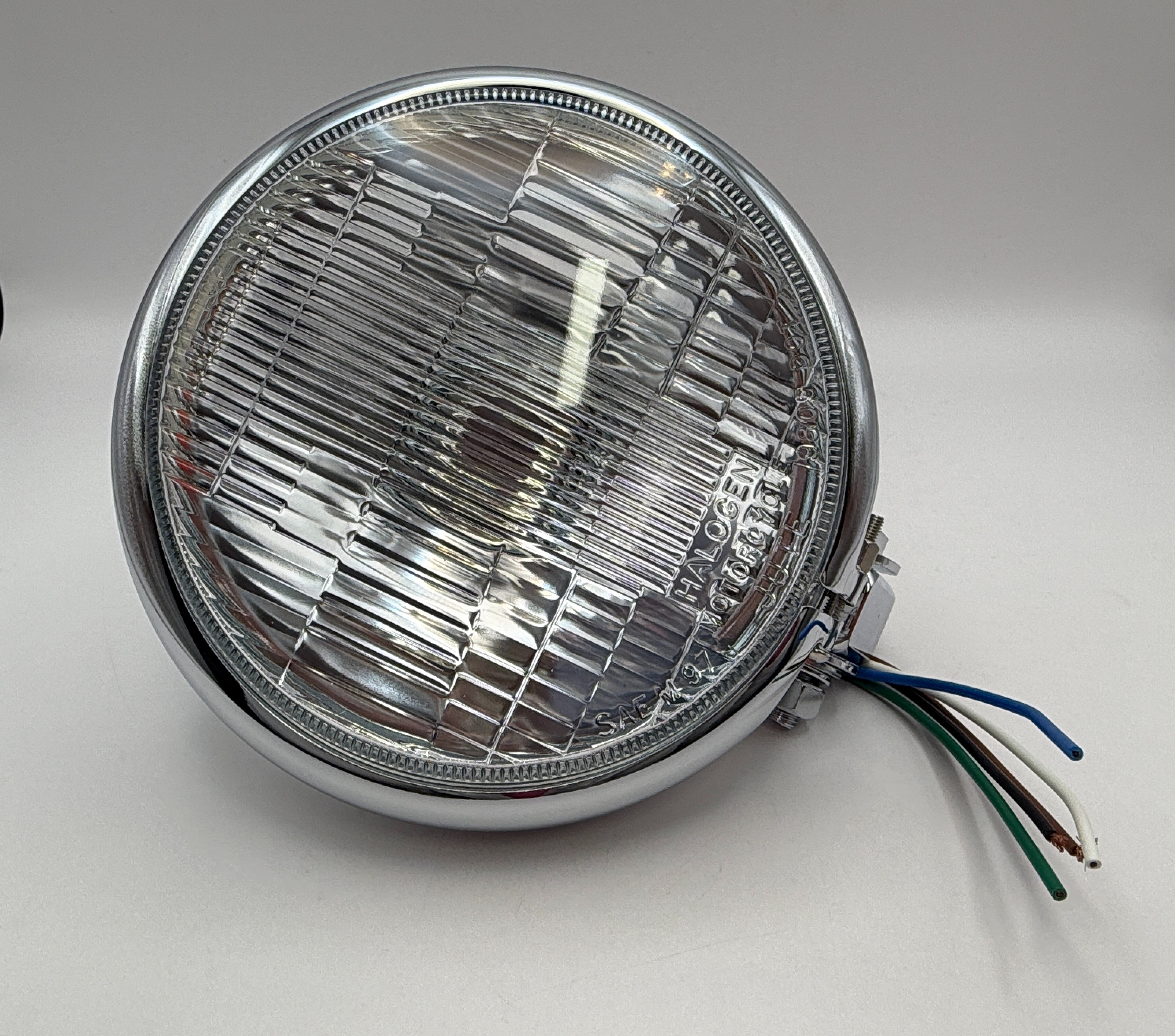 Hendler Headlight Complete Bottom Mount Chrome Bates 5.75''
