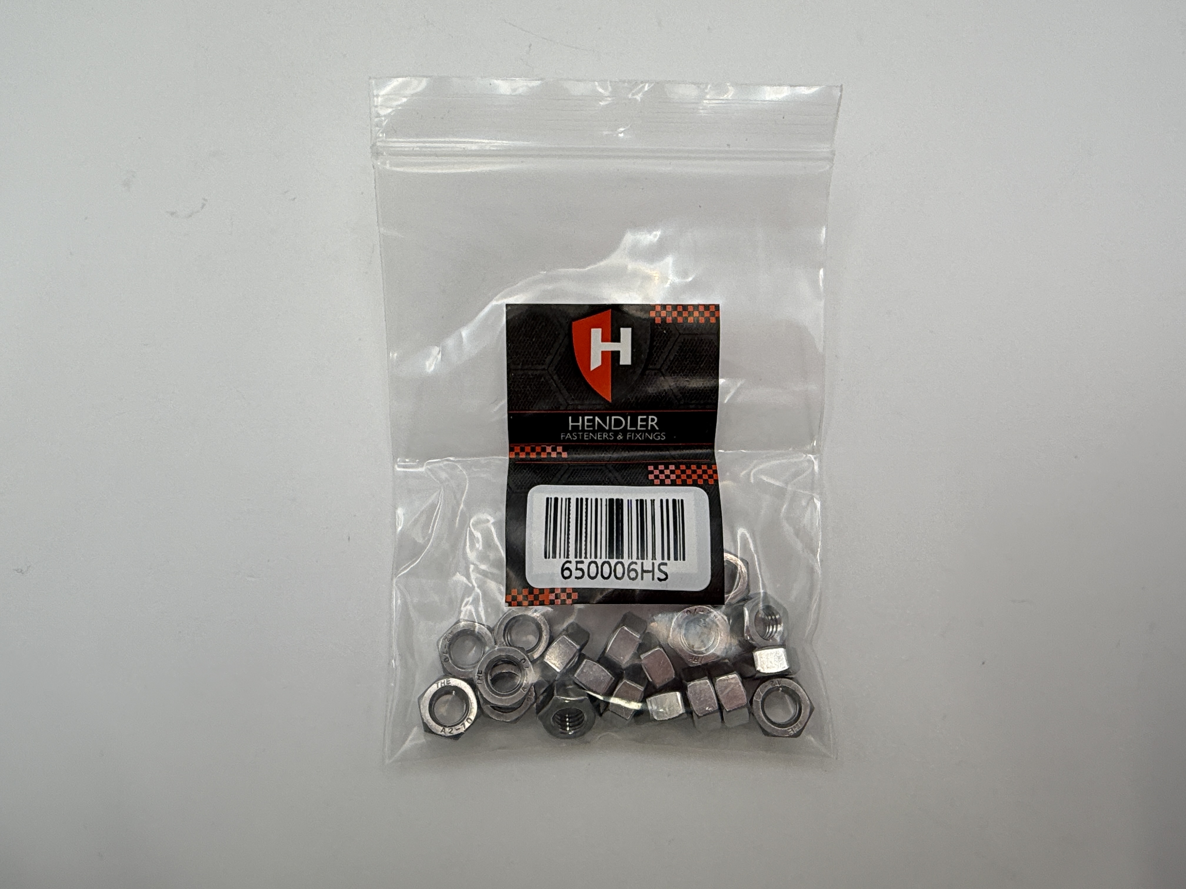 Hendler Nuts Plain Stainless Steel M6 x 1.00mm Pitch