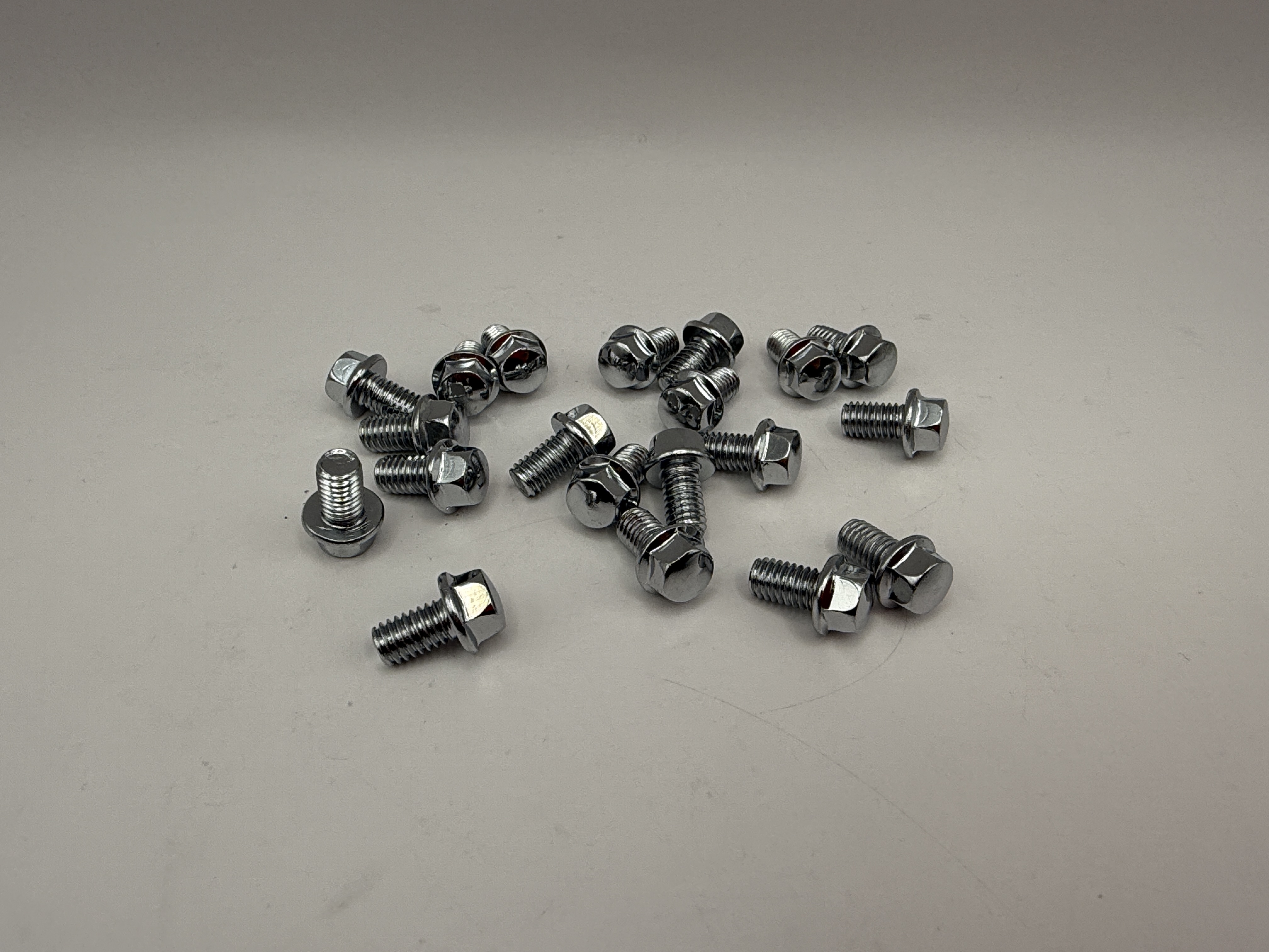 Hendler Bolts Flanged Chrome Hexagon M6 x 10mm x 1.00mm Pitch (8mm Head)
