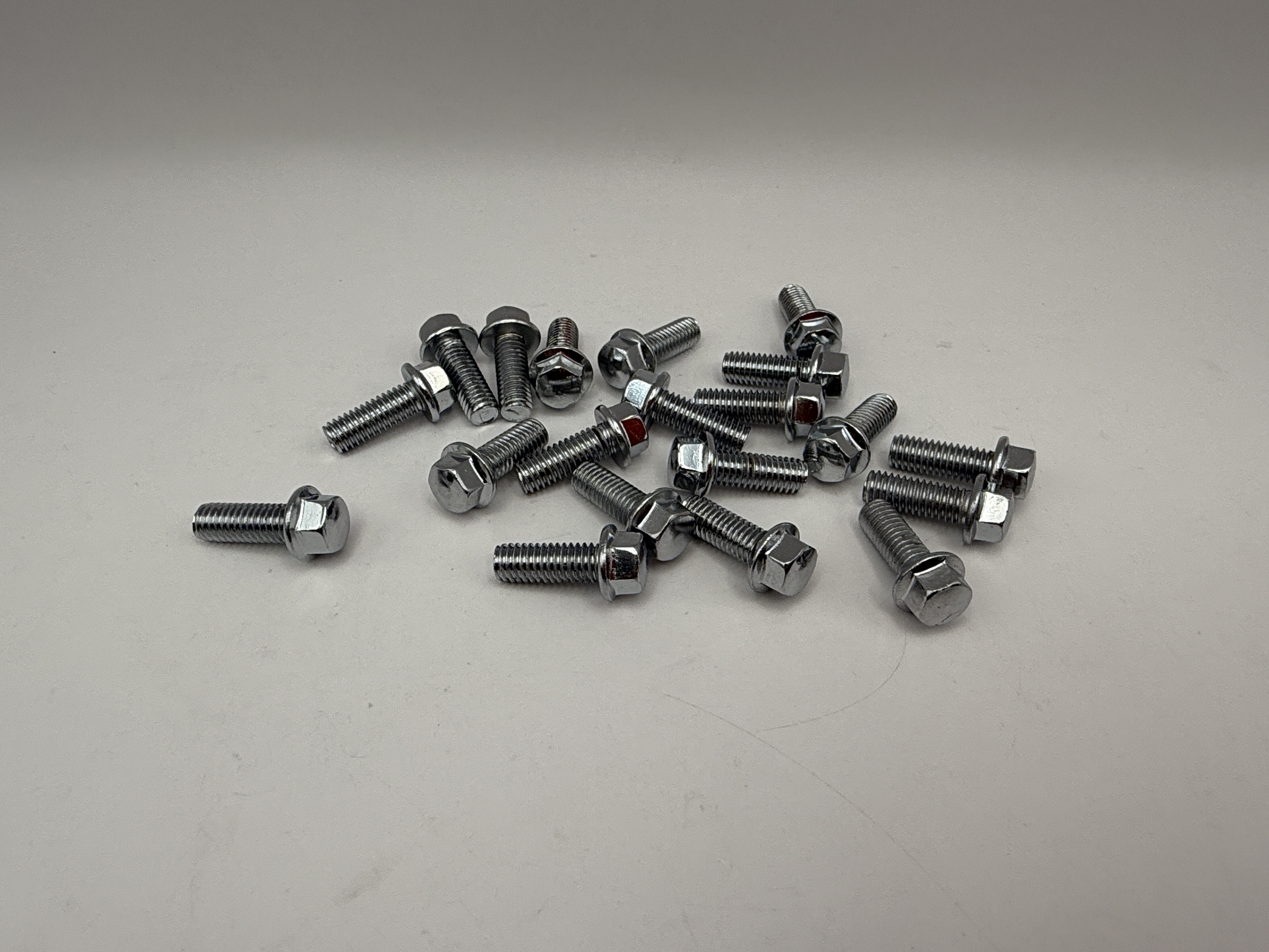 Hendler Bolts Flanged Chrome Hexagon M6 x 16mm x 1.00mm Pitch (8mm Head)