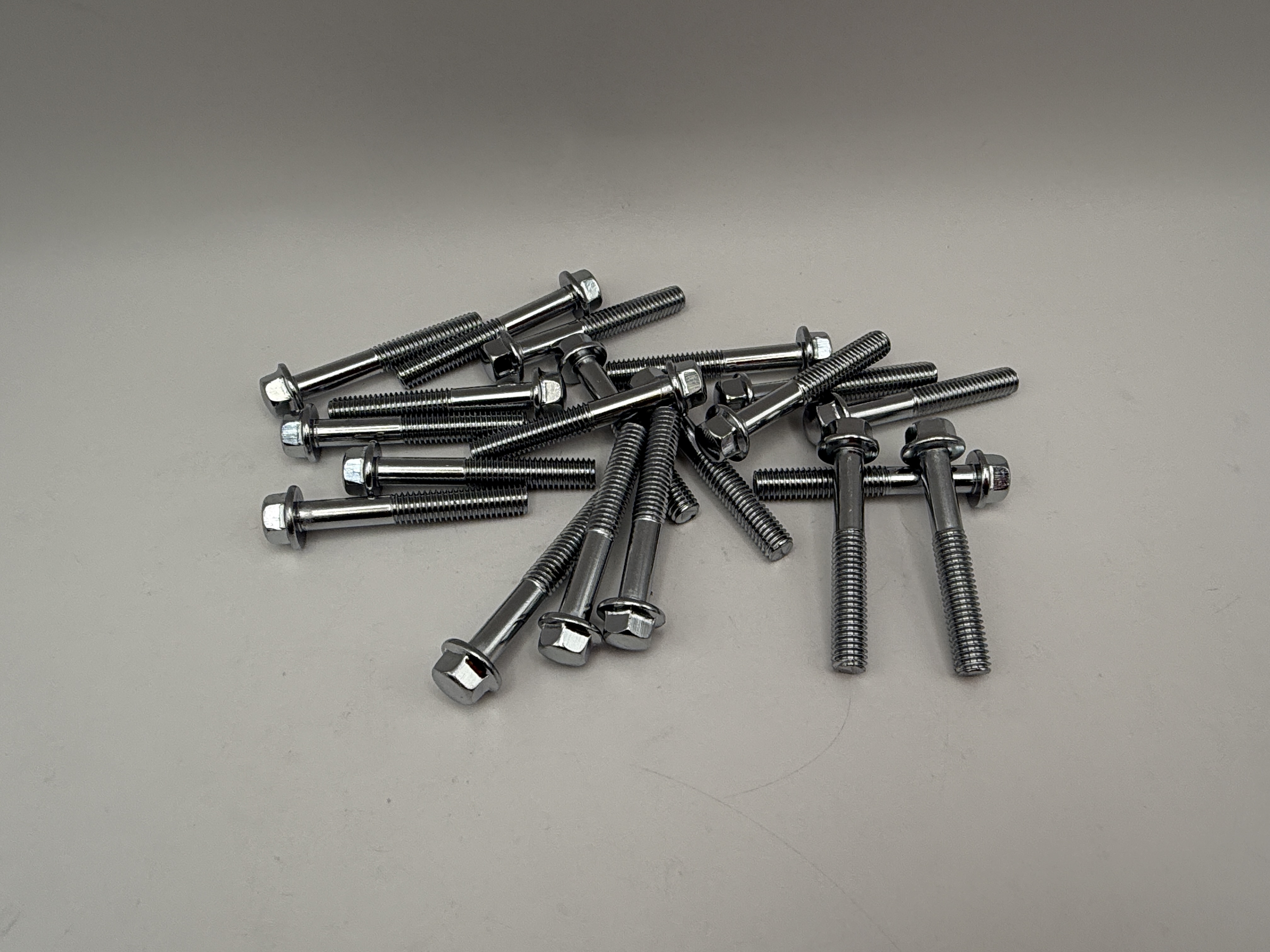Hendler Bolts Flanged Chrome Hexagon M6 x 40mm x 1.00mm Pitch (8mm Head)