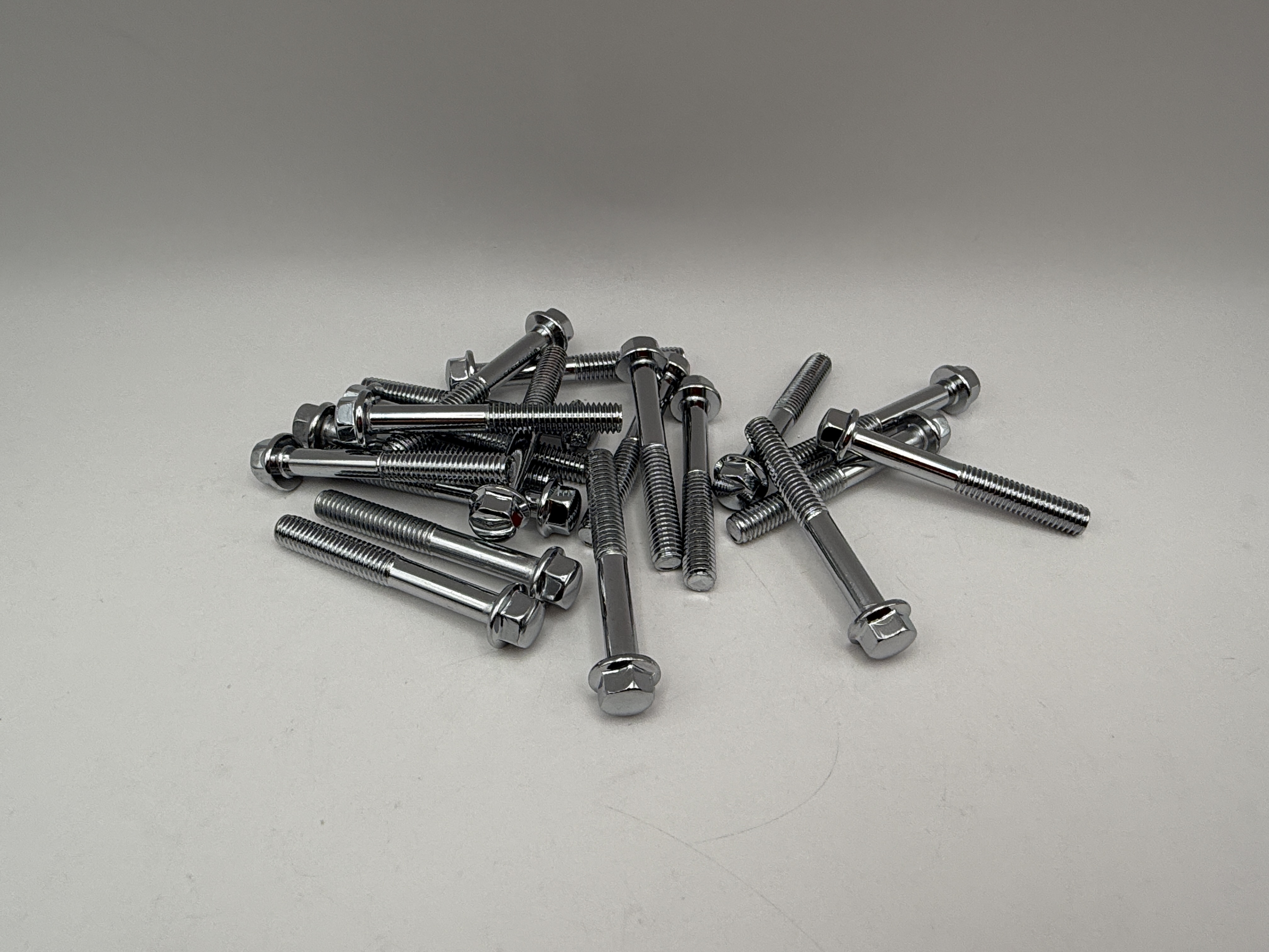 Hendler Bolts Flanged Chrome Hexagon M6 x 45mm x 1.00mm Pitch (8mm Head)