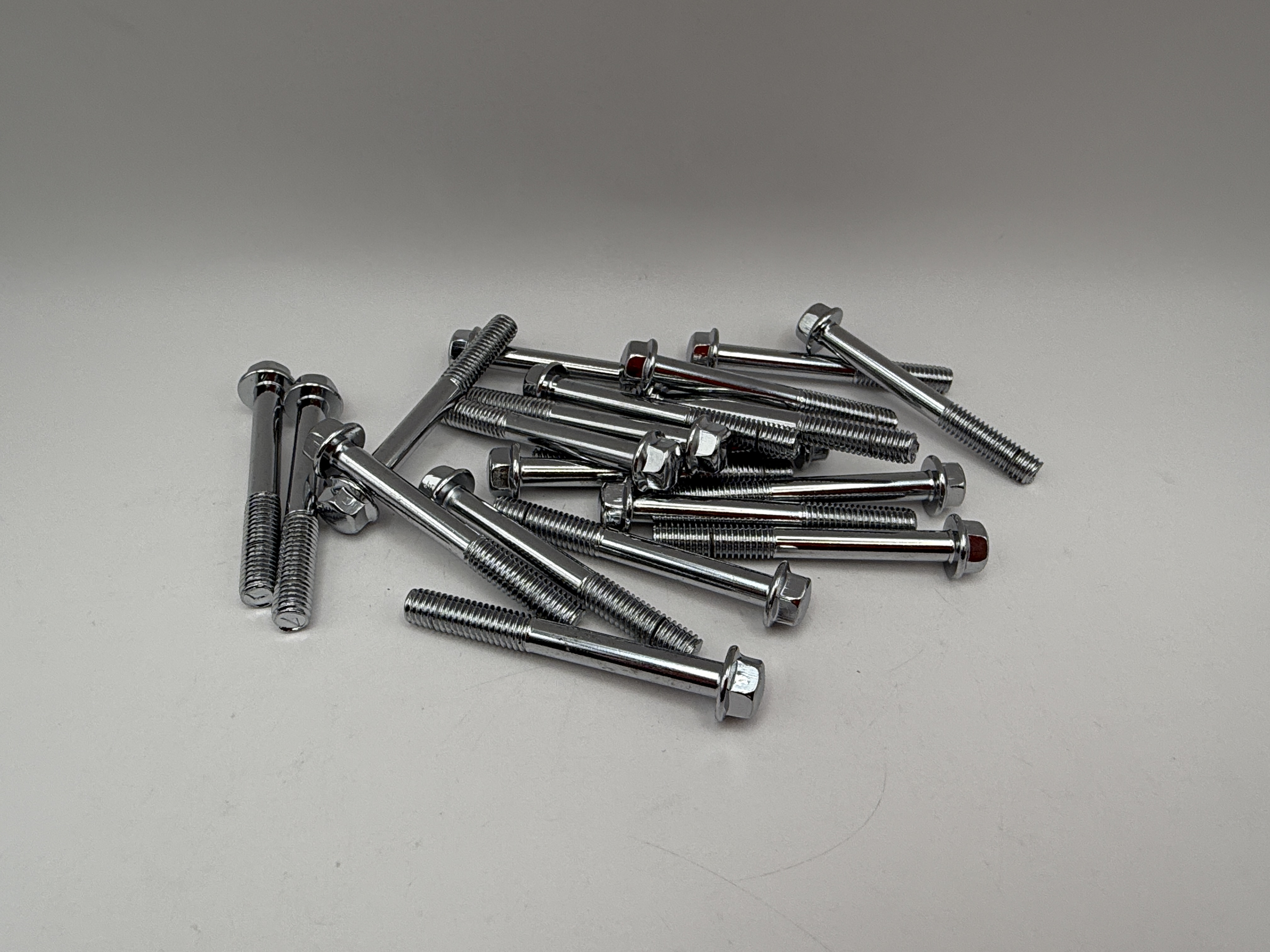 Hendler Bolts Flanged Chrome Hexagon M6 x 50mm x 1.00mm Pitch (8mm Head)