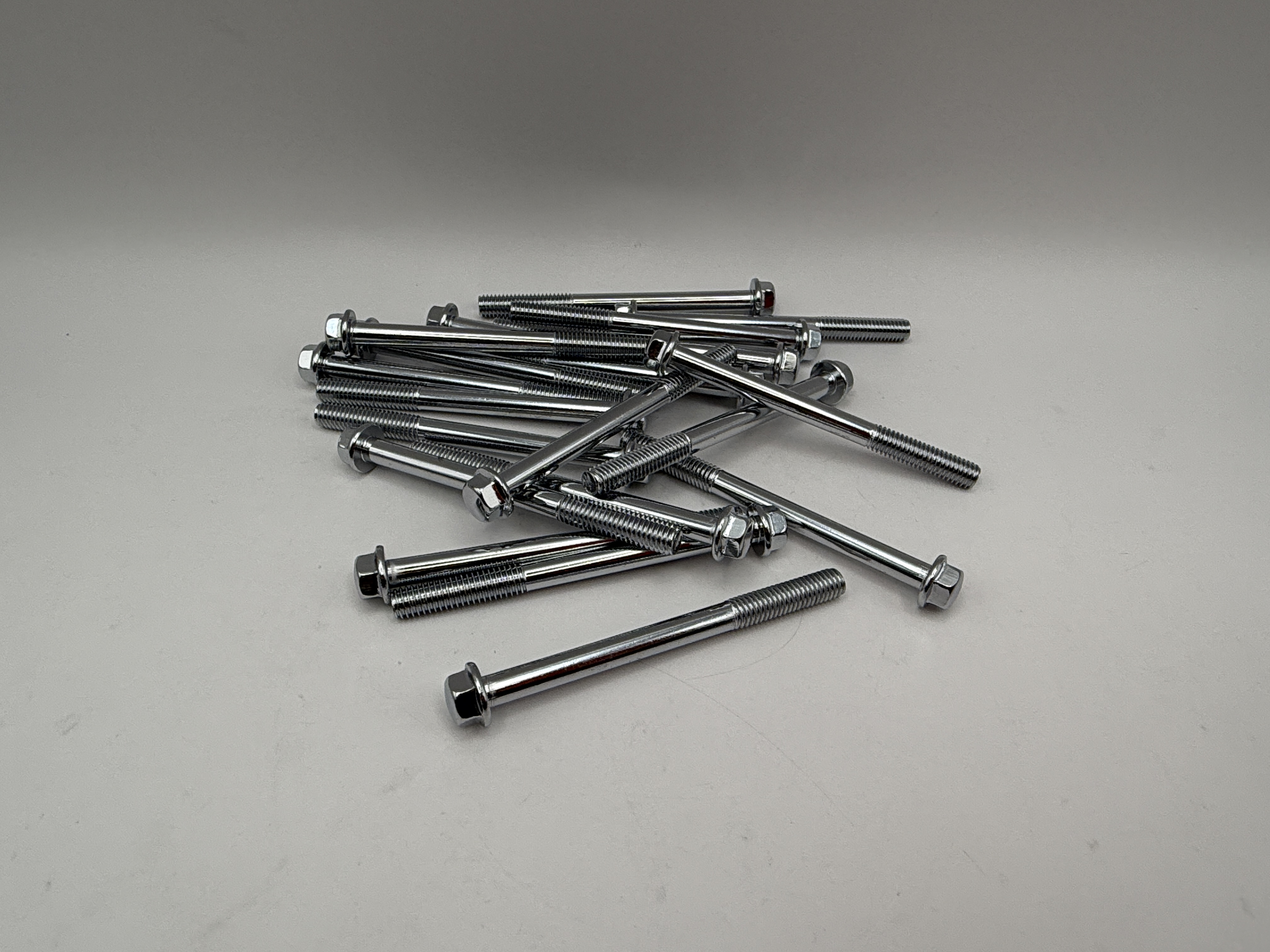 Hendler Bolts Flanged Chrome Hexagon M6 x 70mm x 1.00mm Pitch (8mm Head)