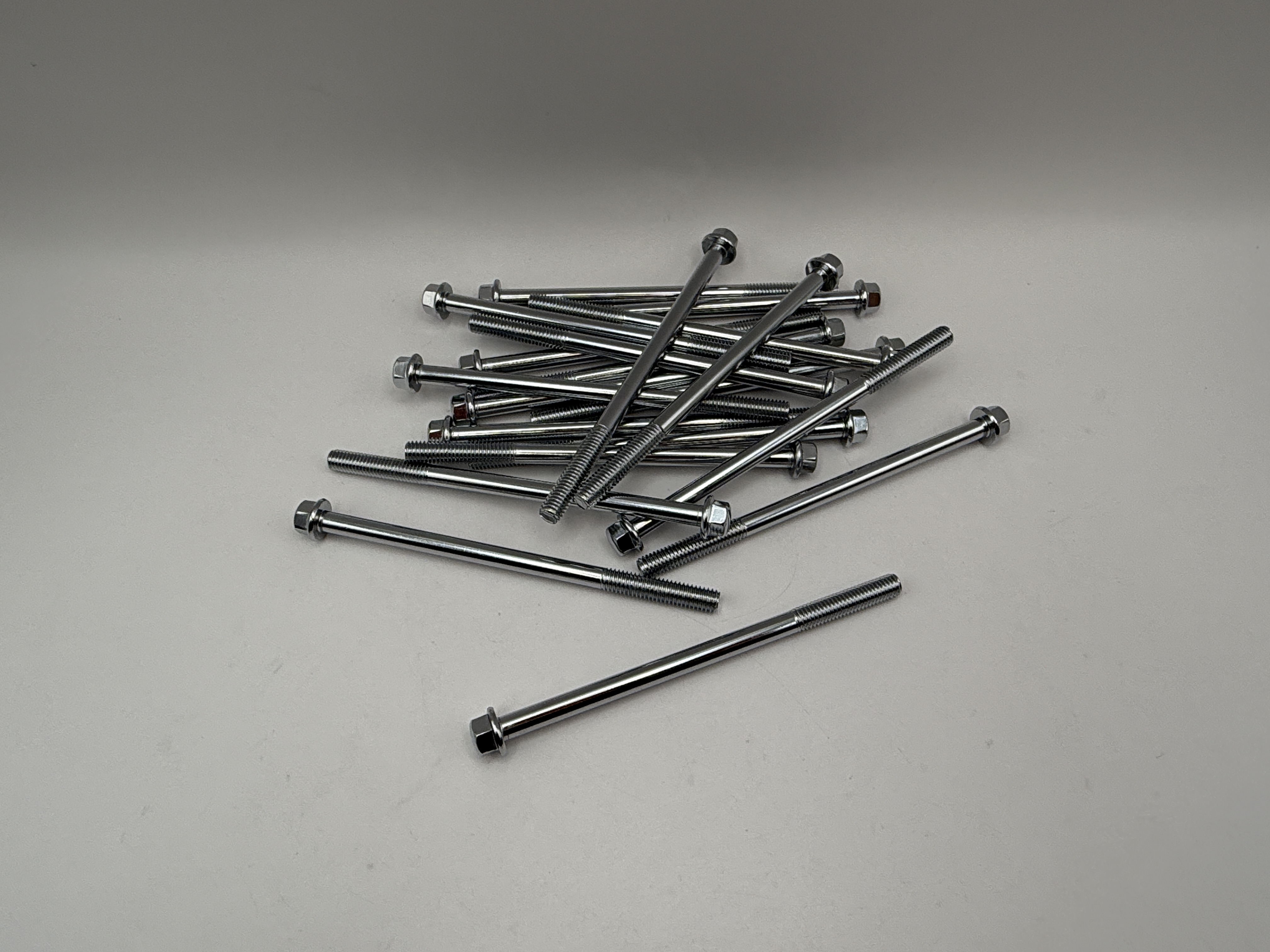 Hendler Bolts Flanged Chrome Hexagon M6 x 100mm x 1.00mm Pitch (8mm Head)