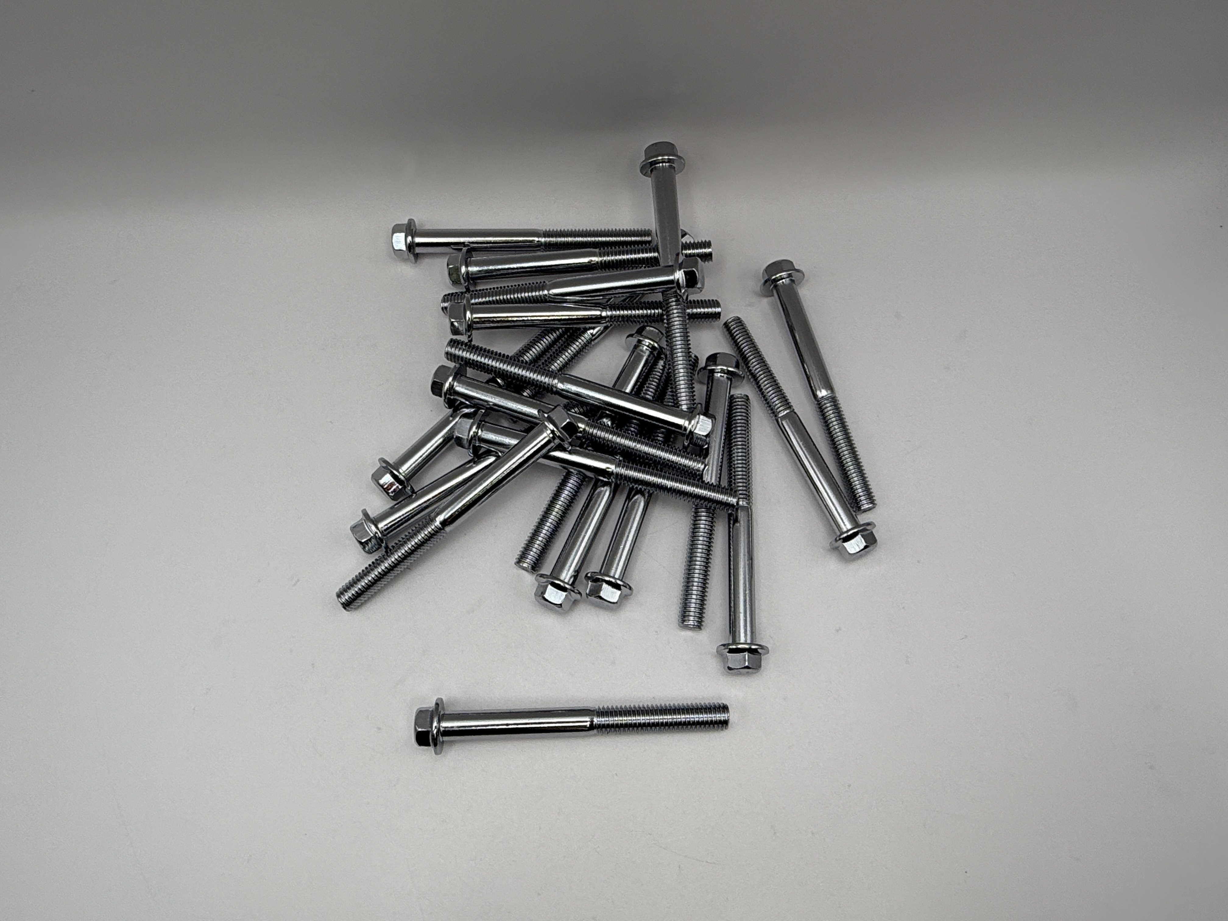 Hendler Bolts Flanged Chrome Hexagon M8 x 80mm x 1.25mm Pitch (10mm Head)
