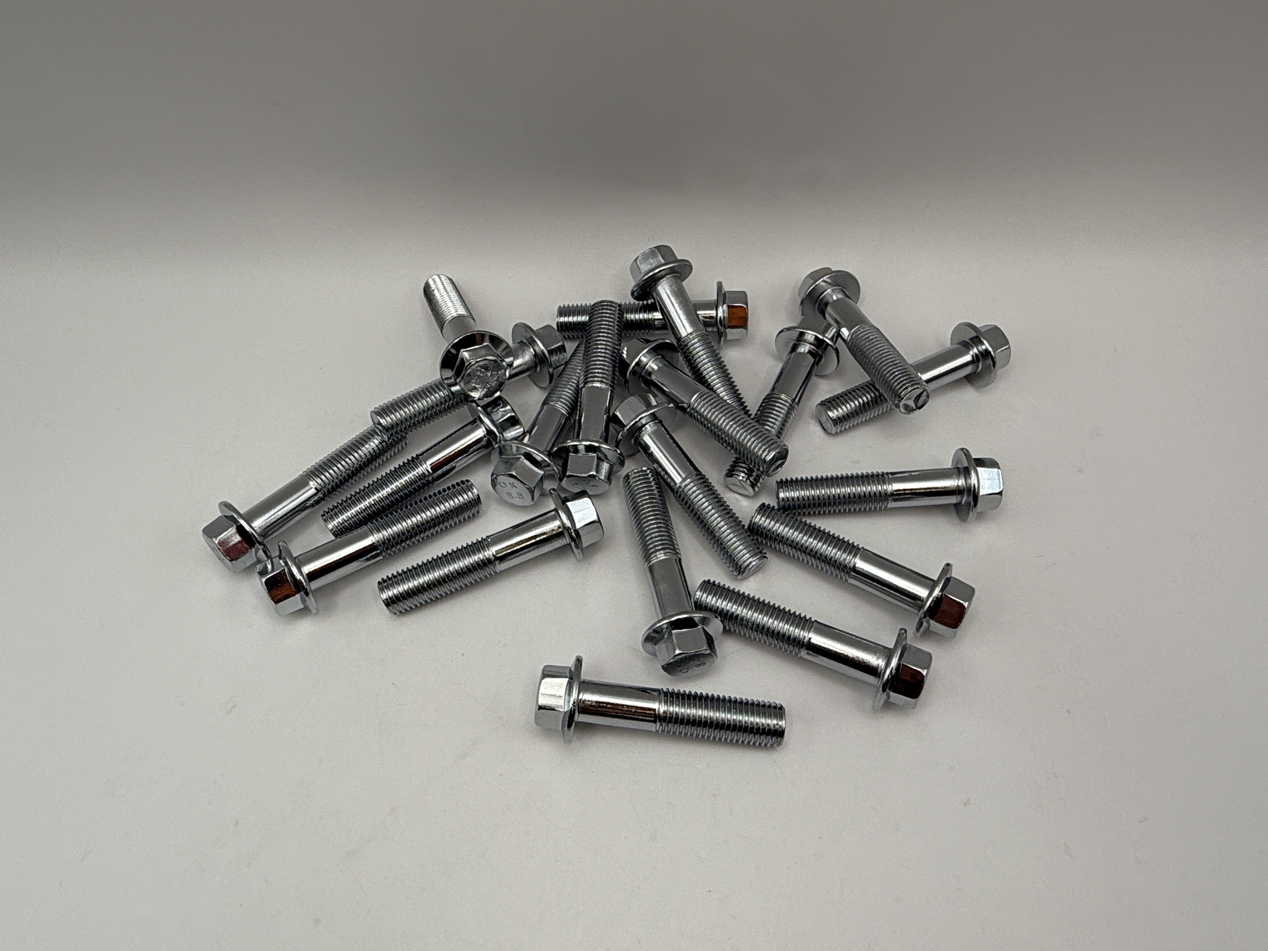 Hendler Bolts Flanged Chrome Hexagon M10 x 45mm x 1.25mm Pitch (12mm Head)