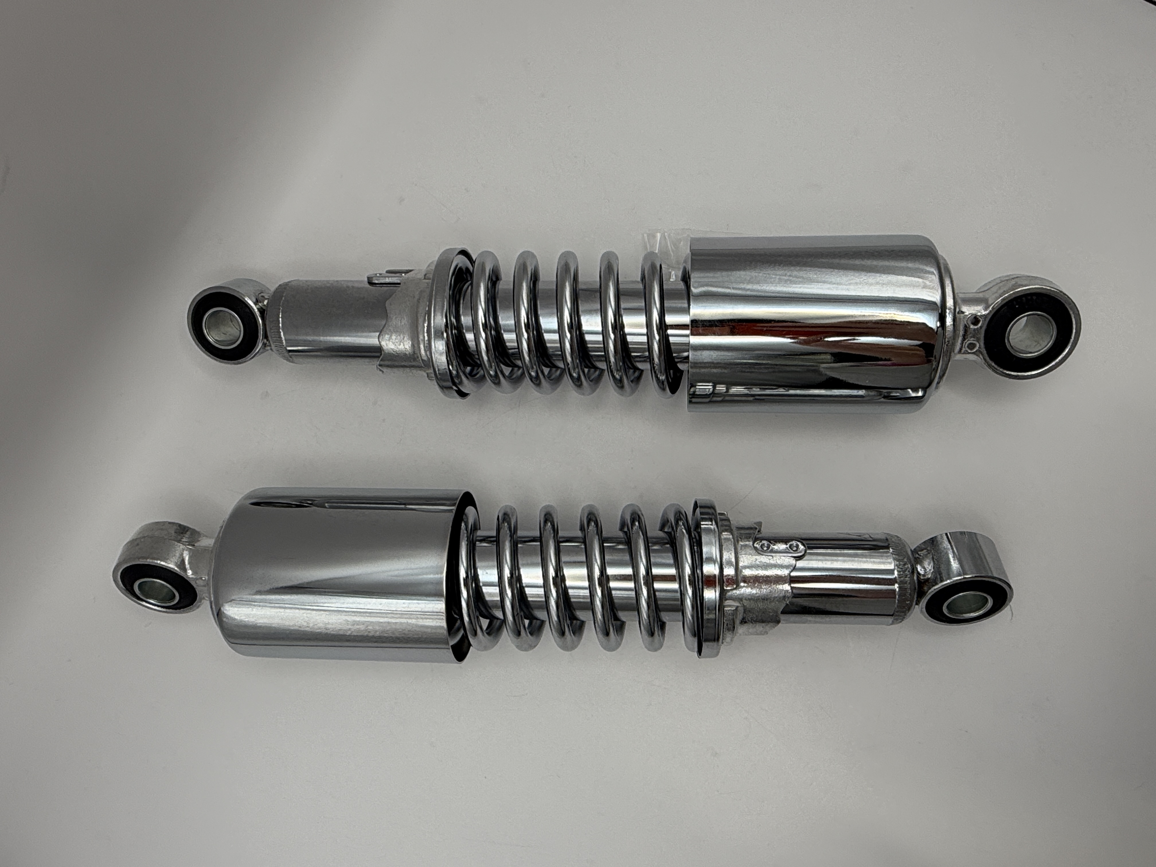 Hendler Shocks 265mm Pin+Pin up to 175cc (Chrome Spring & Top Cover)