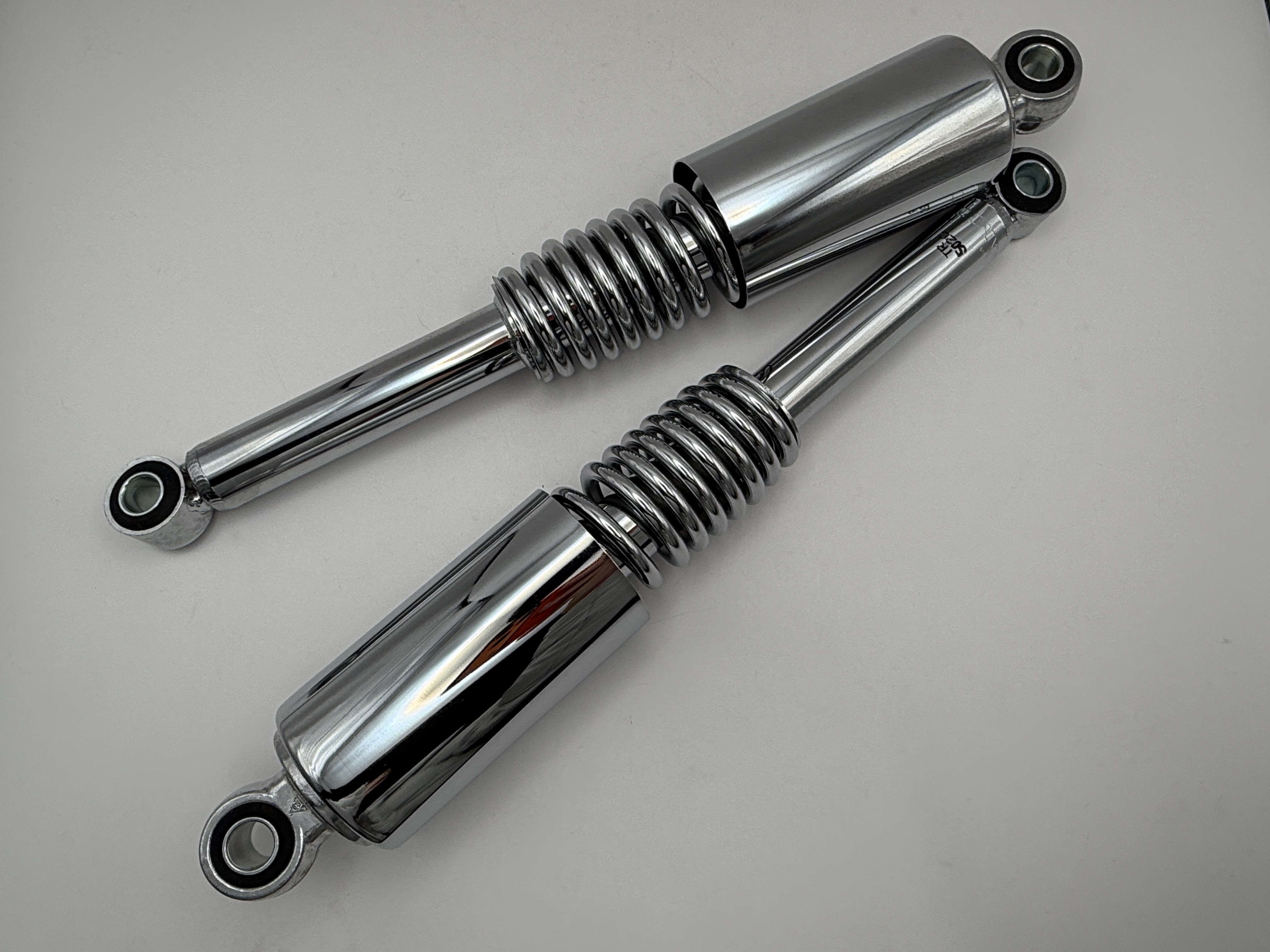 Hendler Shocks 330mm Pin+Pin Honda CG125 (All Chrome Including Covers)