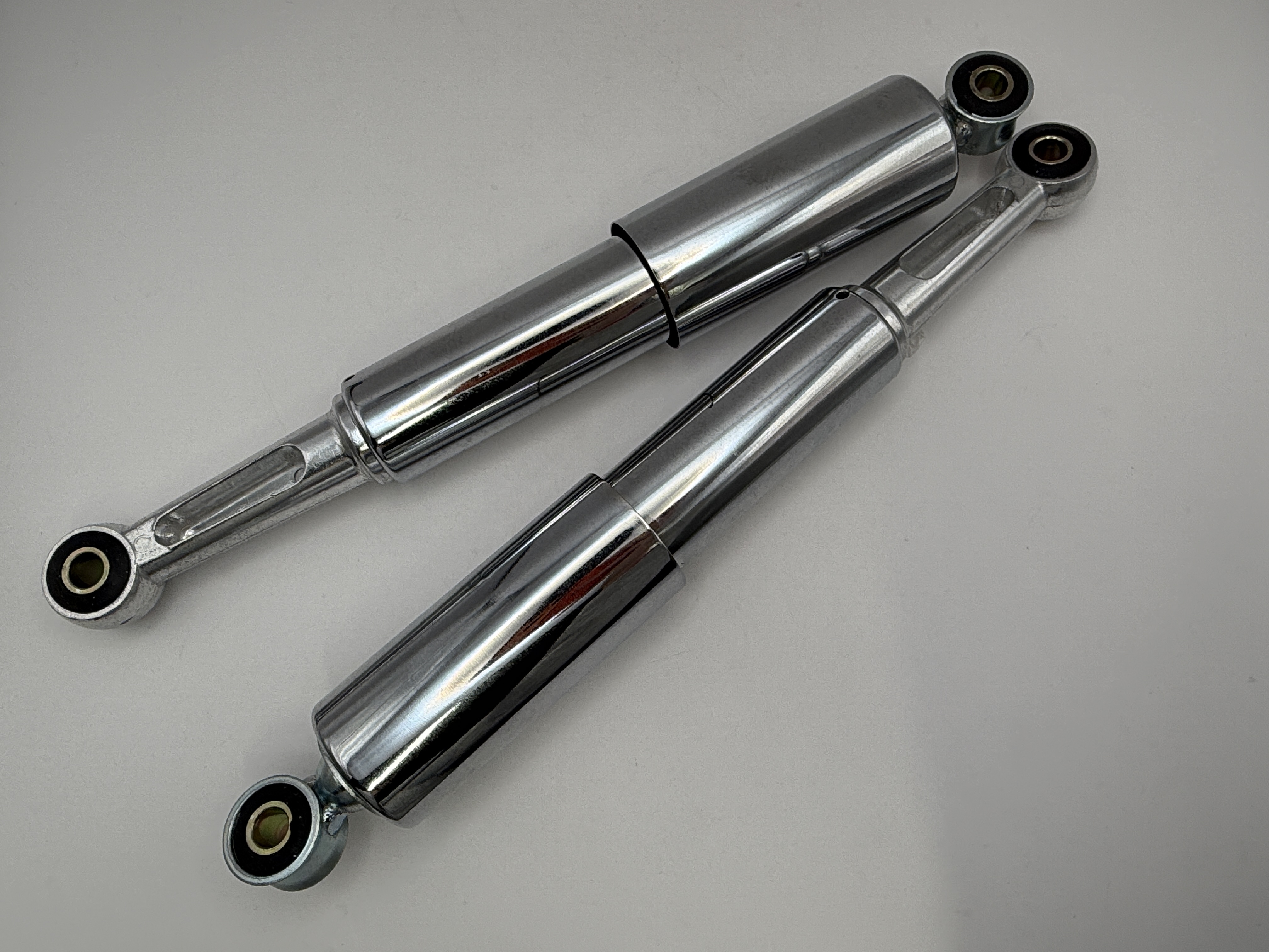 Hendler Shocks 335mm Pin+Pin Honda C50/70/90 Cub (All Covered and Chrome)