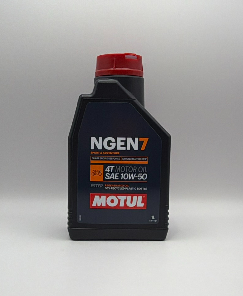 Motul NGEN 7 10w50 4T Next Generation High Performance Sustainable Ester Base Synthetic Blend (Upto 50% High Grade Regenerated Oils) API SP, JASO MA2 (2023) (12) (NLA When Out)