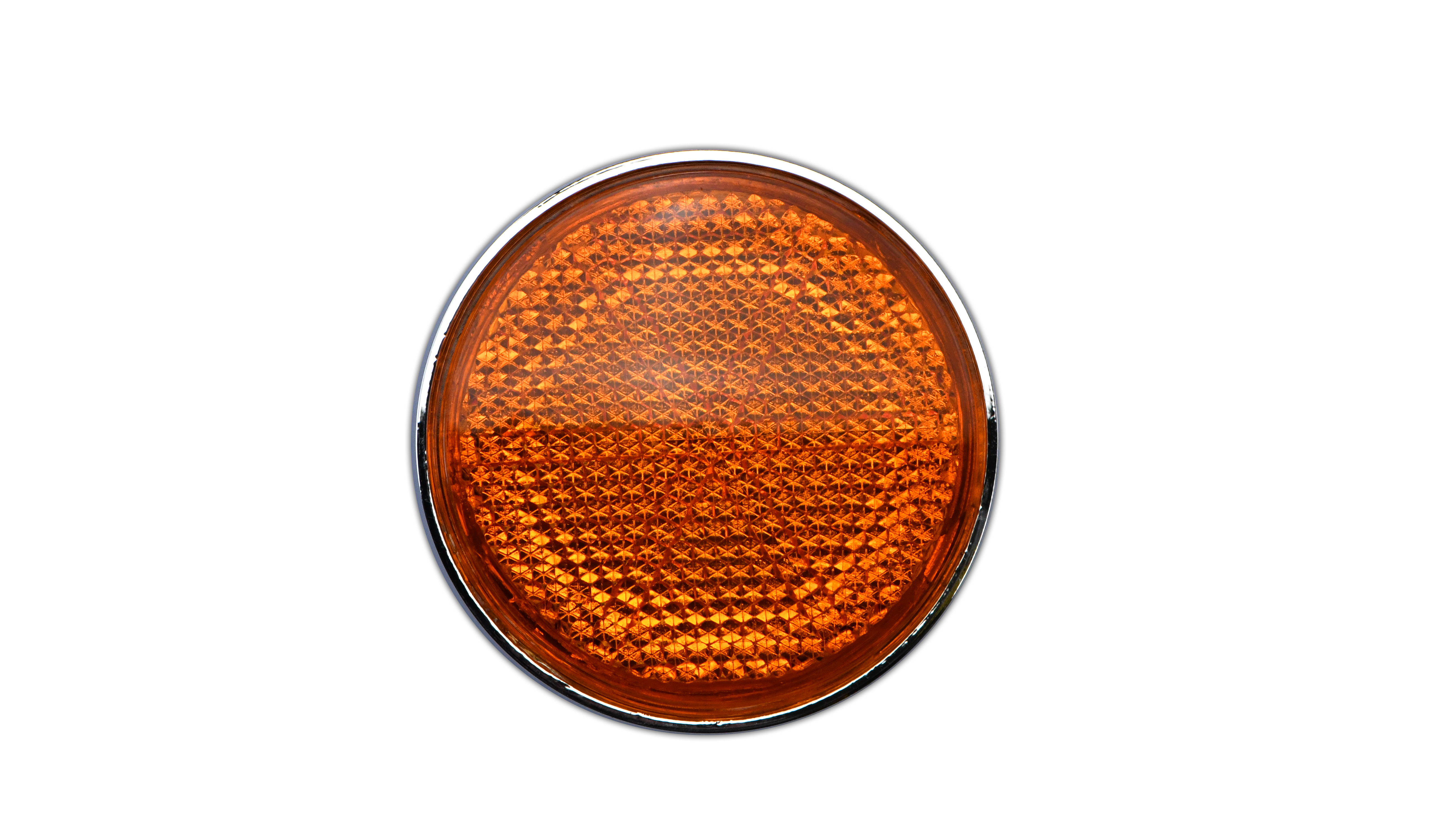 Hendler Reflector Orange Round Bolt-on Chrome Rim OD 60mm 6mm Bolt