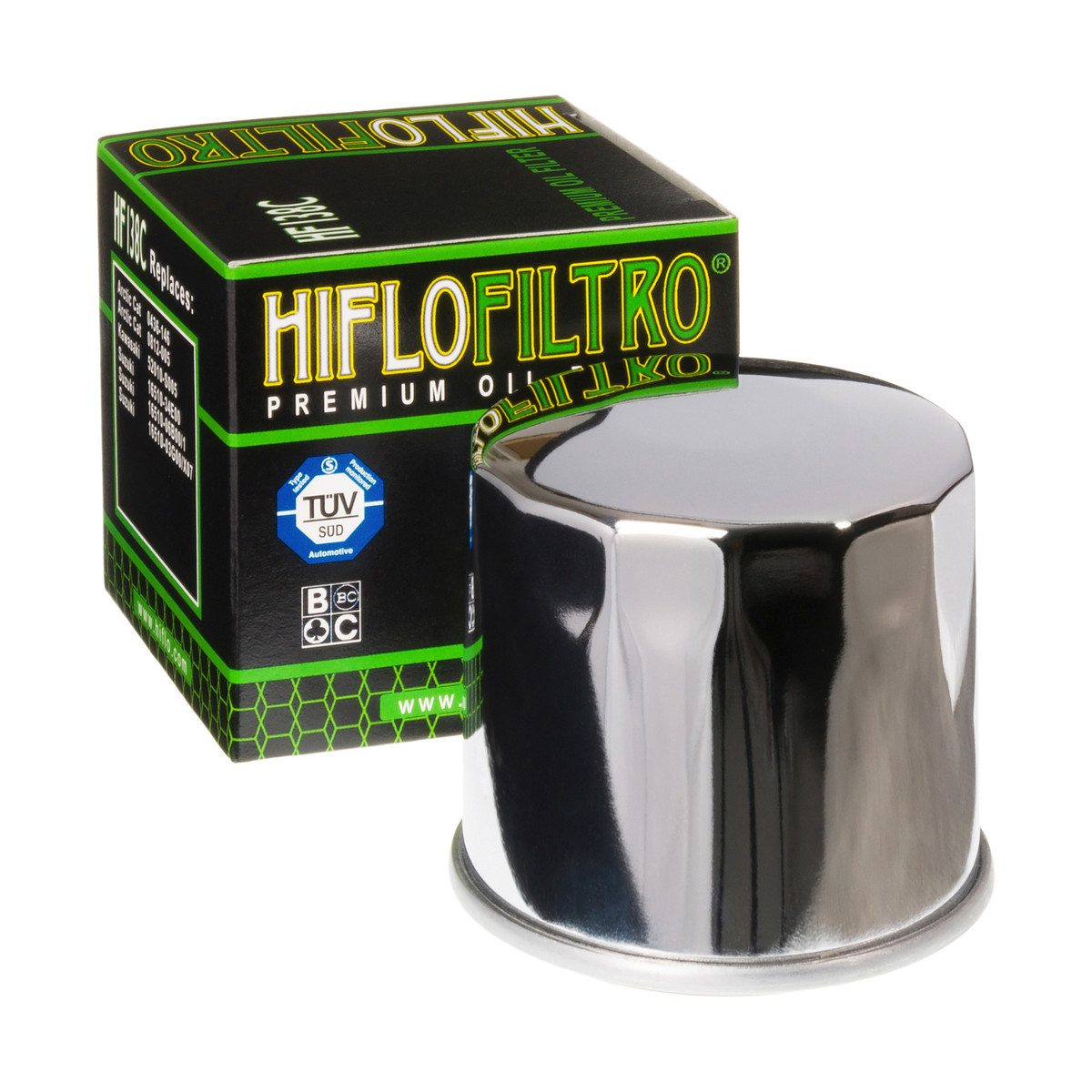 HiFlo Oil Filter - Chrome version of HF138