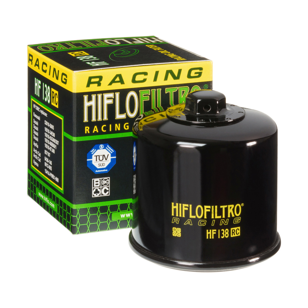HiFlo Oil Filter - Featuring high performance tri-fibre filtration media for optimum filtration, high capacity, and improved oil flow version HF138 with nut