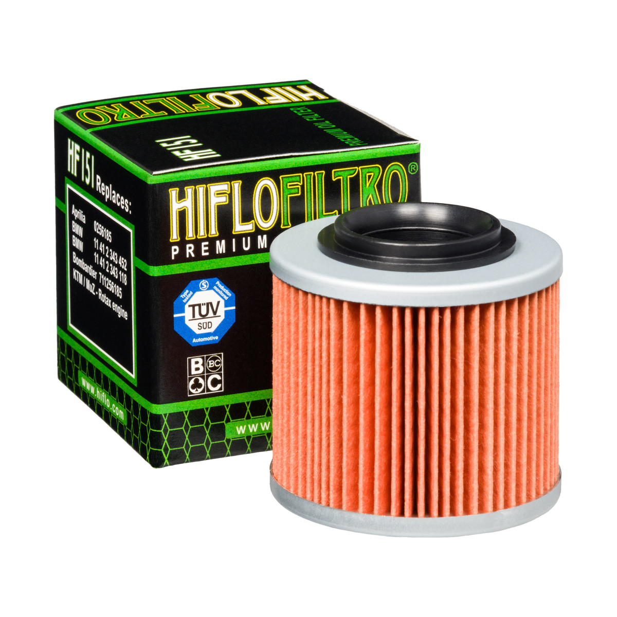 HiFlo Oil Filter Aprilia 650 Pegaso 93-04, 6.5 Moto 95-01 OE Ref.0256185, BMW F650 93-07, G650 07-16 OE Ref.11 41 2 343 118, 11 41 2 343 452