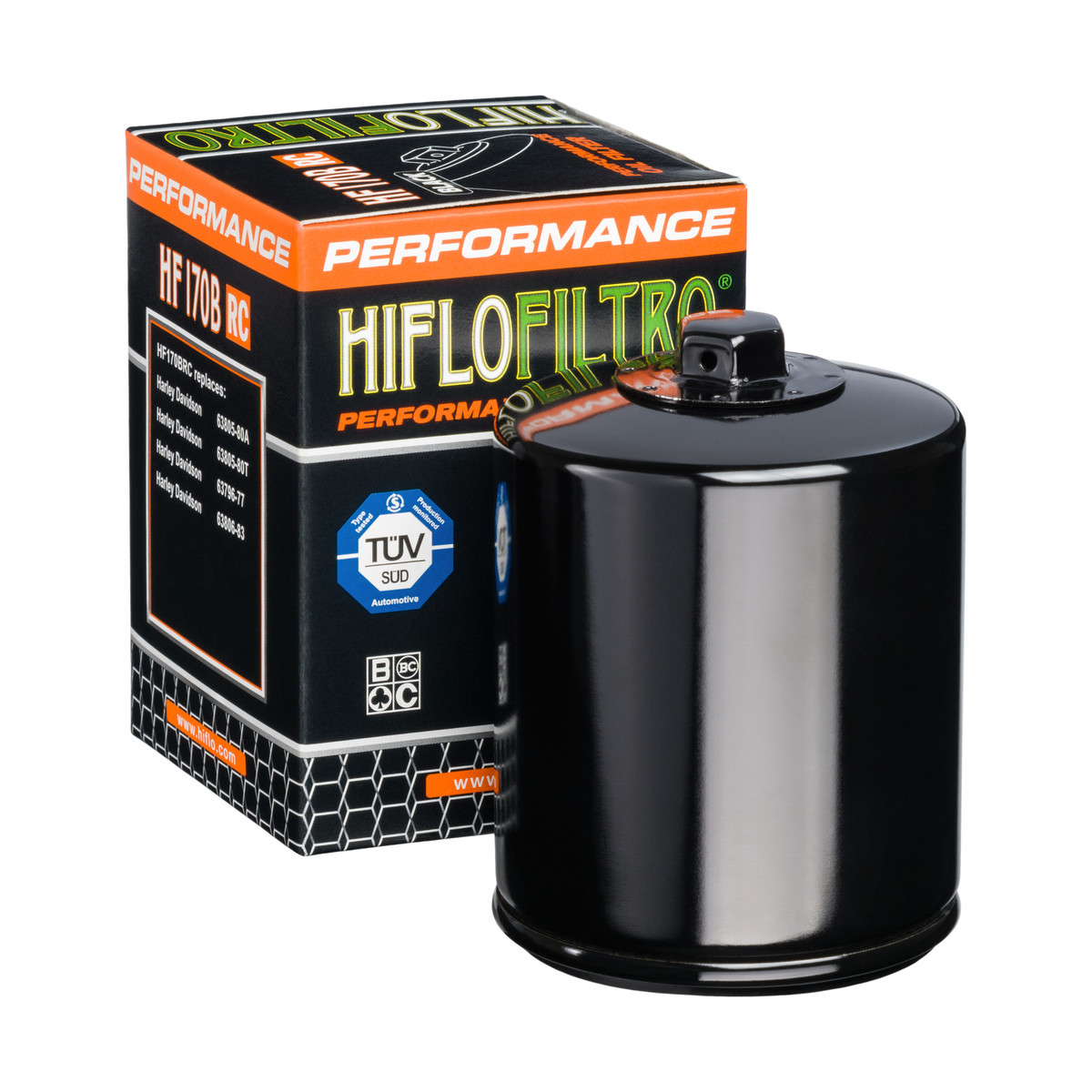 HiFlo Oil Filter - Featuring high performance tri-fibre filtration media for optimum filtration, high capacity, and improved oil flow version HF170B with nut
