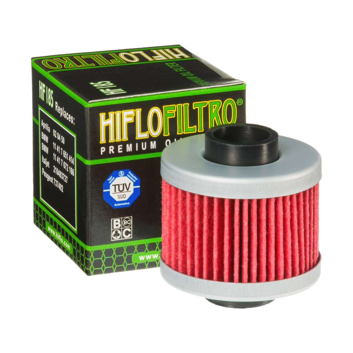 HiFlo Oil Filter BMW 125/200 C1 01-03 OE Ref.11 41 7 651 414, 11 41 7 672 166, Peugeot 125 Jet Force/Satelis 03-18, 200 Citystar 12-18 OE Ref.737492