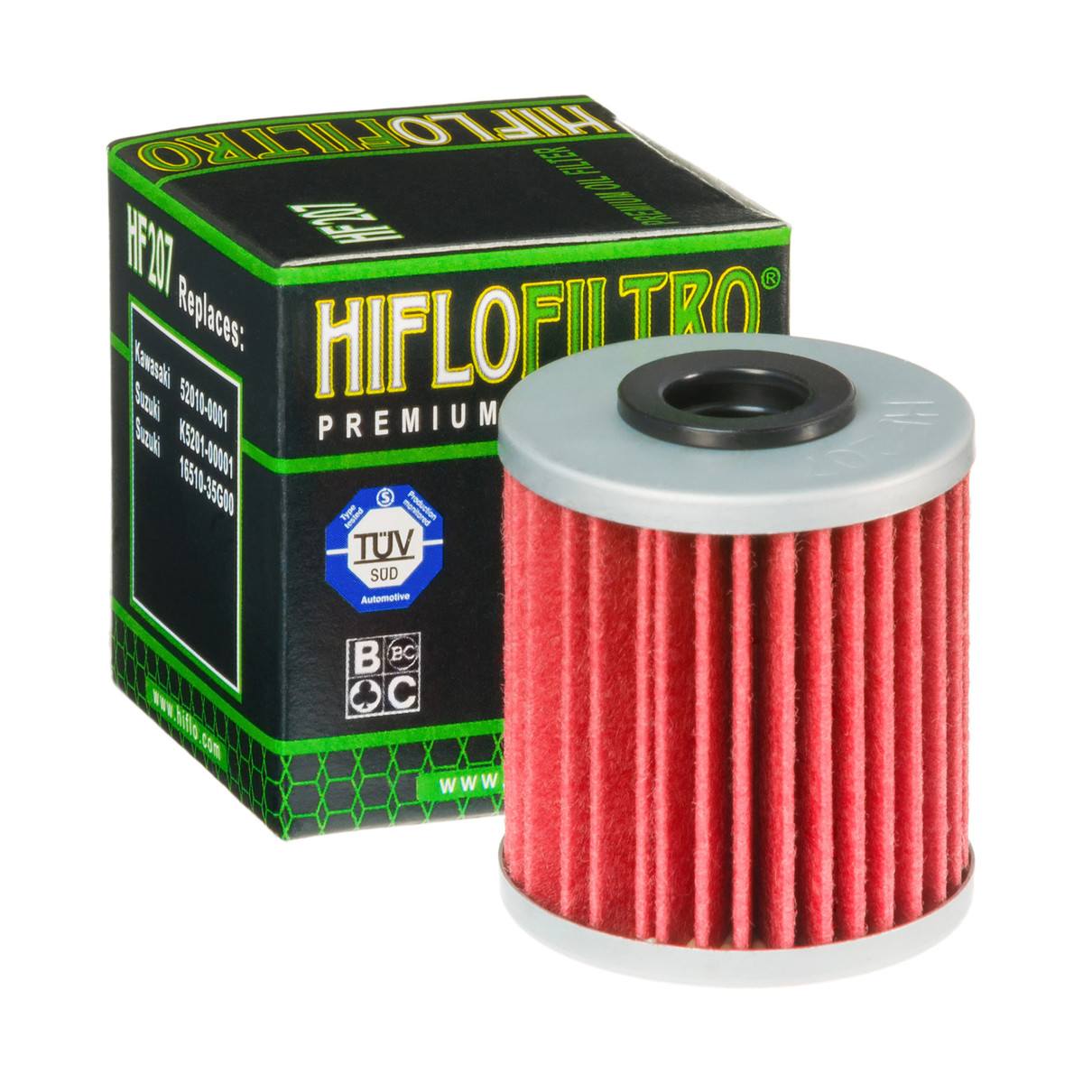 HiFlo Oil Filter Kawasaki KX250F 04-05, KX450F 16-23 OE Ref.52010-0001, Suzuki FL125 Address 07-10, RMZ250 04-22, RMZ450 10-22 OE Ref.16510-35G00, K5201-00001