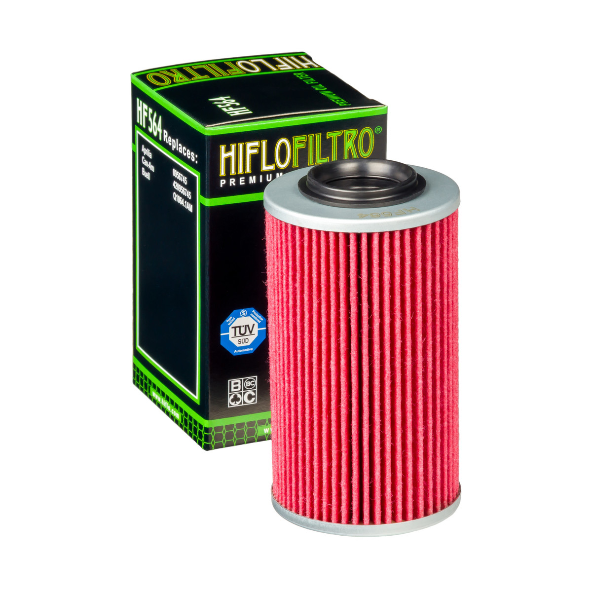 HiFlo Oil Filter Aprilia 1000cc Long Filter 04-10 OE Ref.0956745, Buell 1125CR/R 09-10 OE Ref.Q1064.1AM, Can Am 990 GS Spyder 08-09, 990 RS/RT Spyder 10-12 OE Ref.420956745