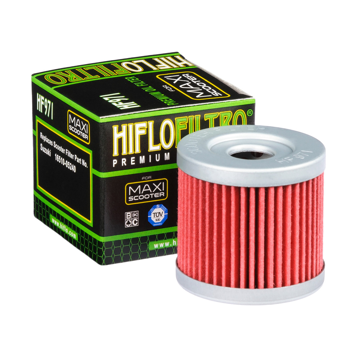 HiFlo Oil Filter Suzuki UH125 02-20, UH200 07-19, AN400 07-19 OE Ref.16510-05240, 16510-45H10 - Premium Scooter Filter (HF131)
