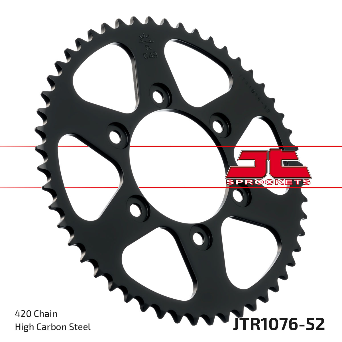 JT Rear Sprocket Rieju 50 Tango 07-22, 50 Spike 03-05, 50 Spike X 06-22 (1076-52)