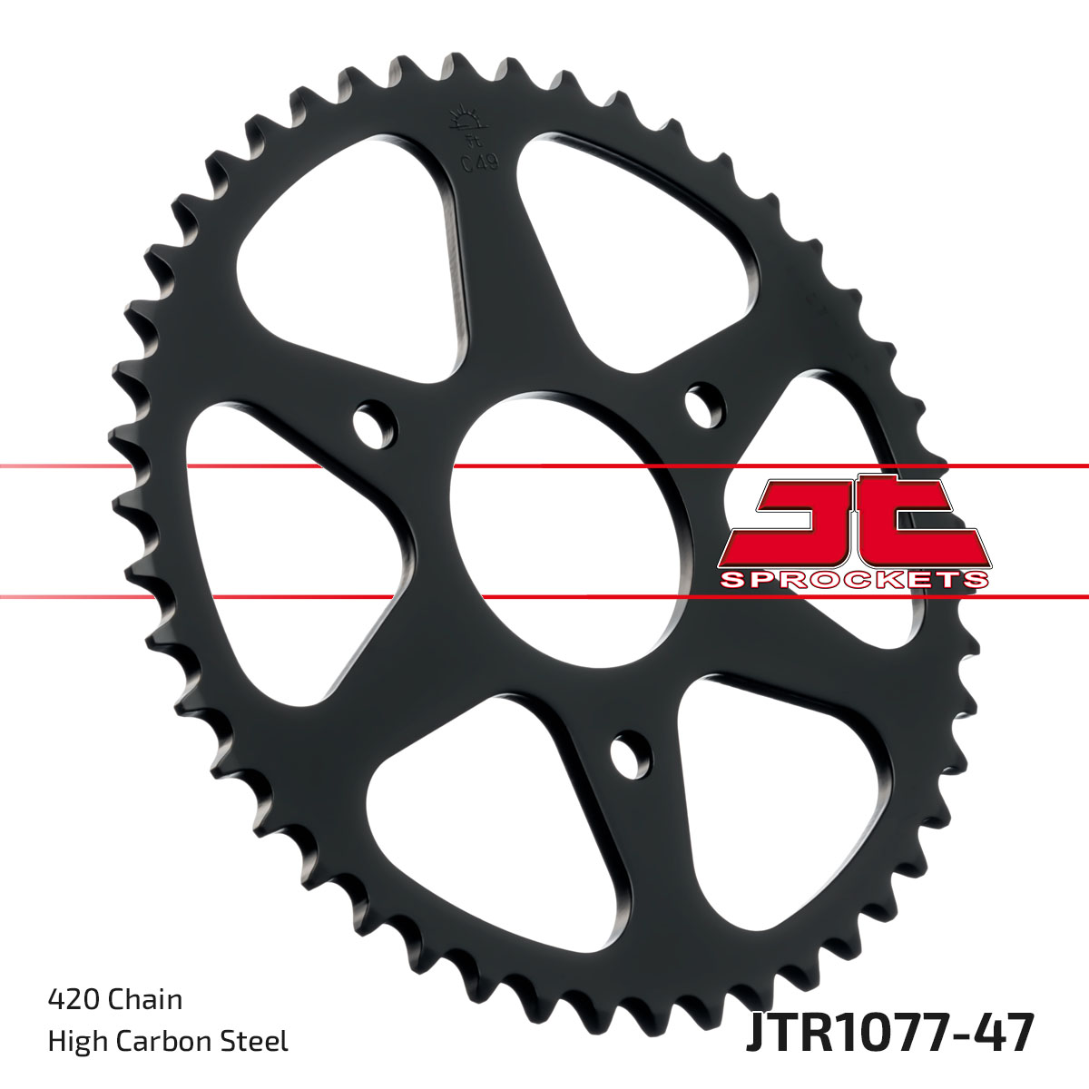 JT Rear Sprocket Rieju 50 Naked 04-09, 50 RS2 09, 50 RS2 Matrix 03-10, 50 RS2 Pro 09 (1077-47)