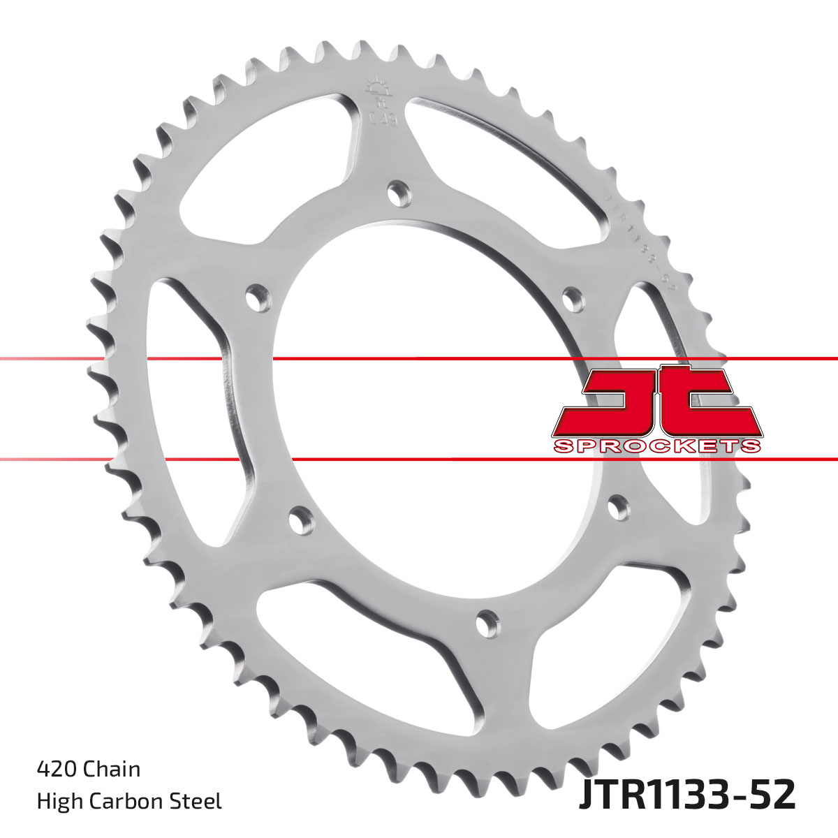 JT Rear Sprocket Motor Hispania 50 RX 05-09, Peugeot 50 XR6 02-06 (1133-52)