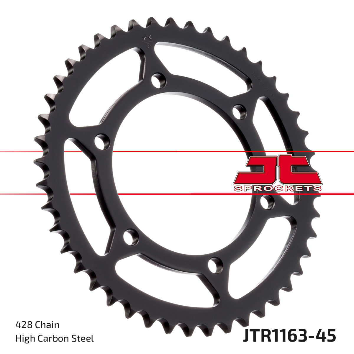 JT Rear Sprocket Cagiva 125 SXT Aletta Rossa WSX Trail 83-87, 125 Elefant 1/2/3 84-88 (1163-45)