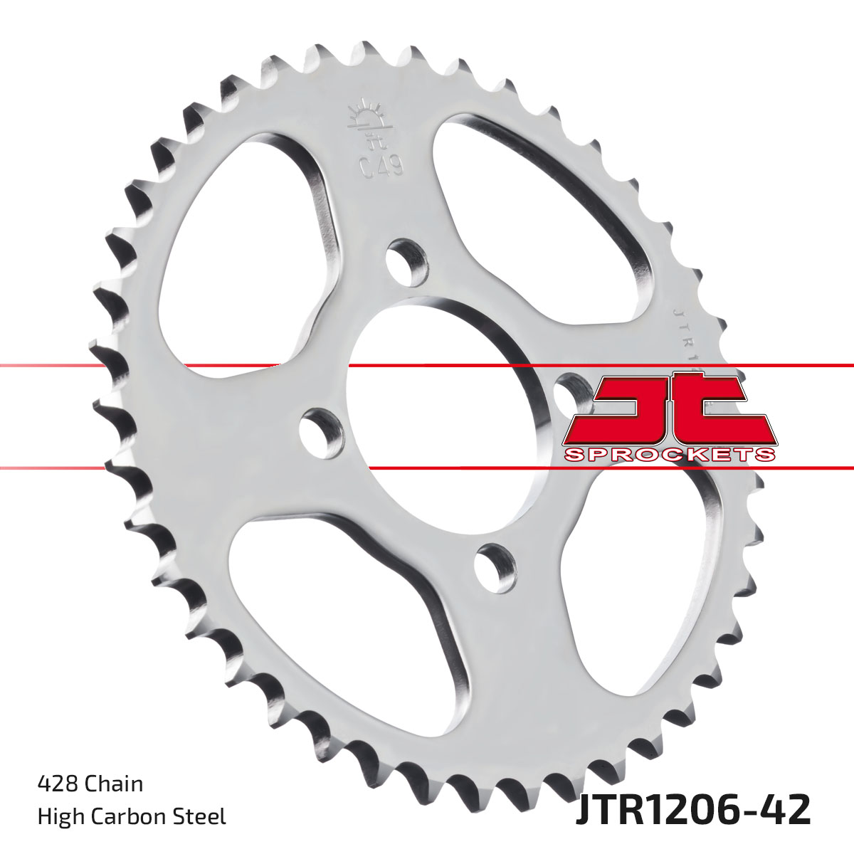 JT Rear Sprocket Honda CBR125R 04-10, Kymco 125 STR 10-16 (1206-42)