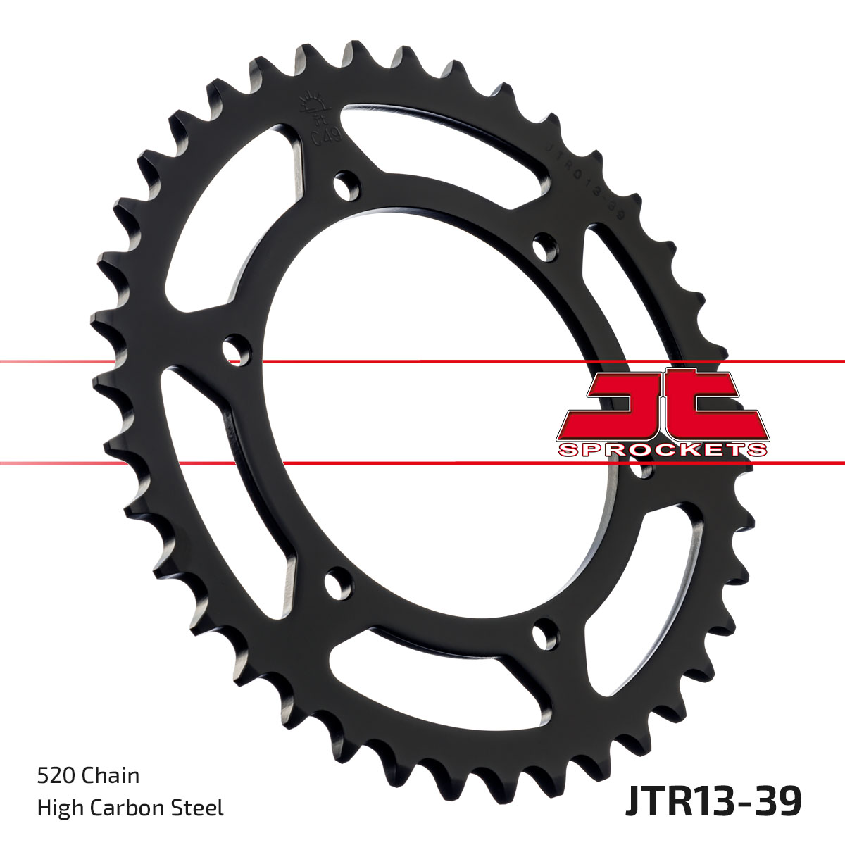 JT Rear Sprocket Aprilia 125 STX 84, Cagiva 125 Blues Custom 87-95, 125 Freccia C10 88-89 (13-39)