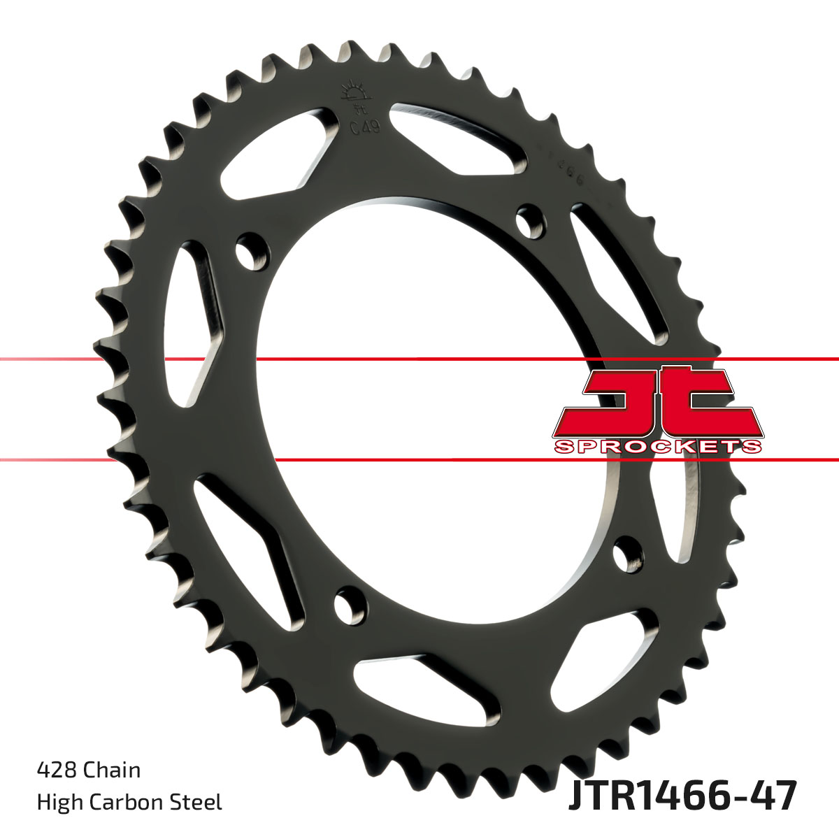 JT Rear Sprocket Kawasaki KLX125C 10-14, KLX150L 14-15, (1466-47)
