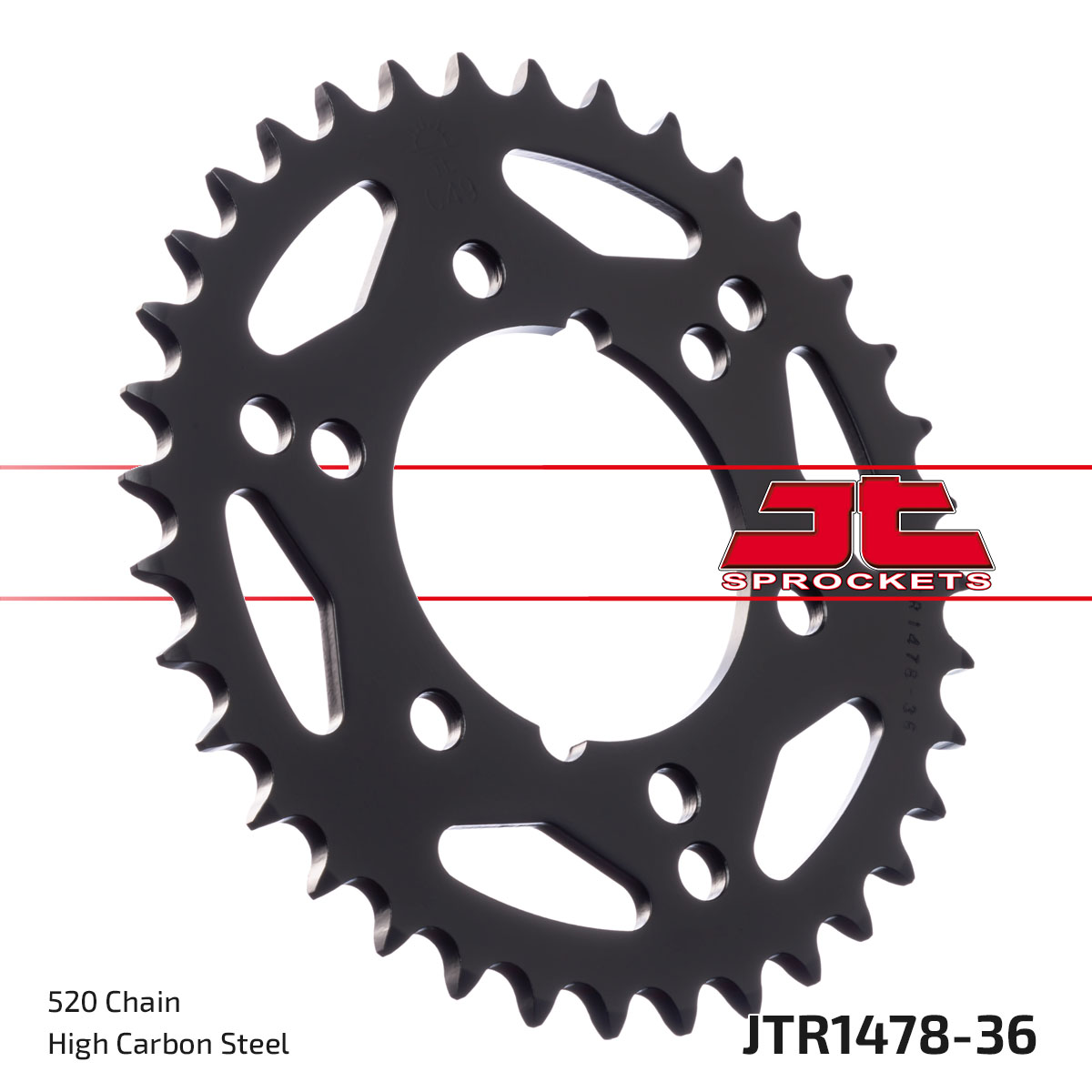 JT Rear Sprocket Polaris 250 Trail Blazer 02-03, 400 Scrambler 00-01, 500 Scrambler 00-11, (1478-36)