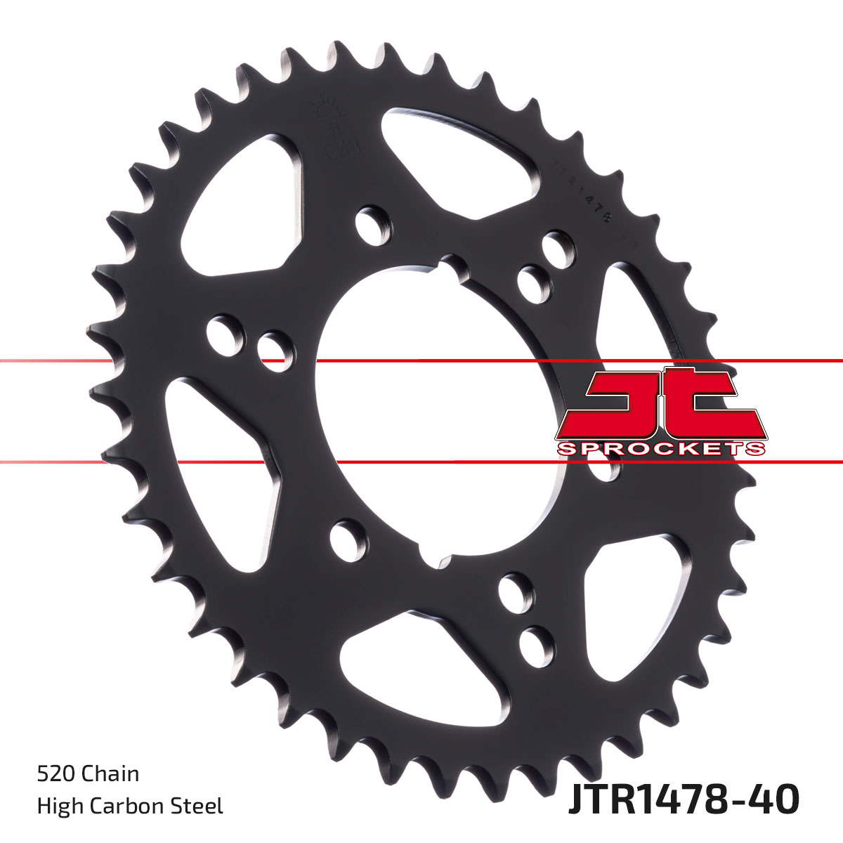 JT Rear Sprocket Kawasaki ZX6RR(ZX600K1/M1) 03-04, Polaris 330 Trail Boss 03-10 (1478-40)