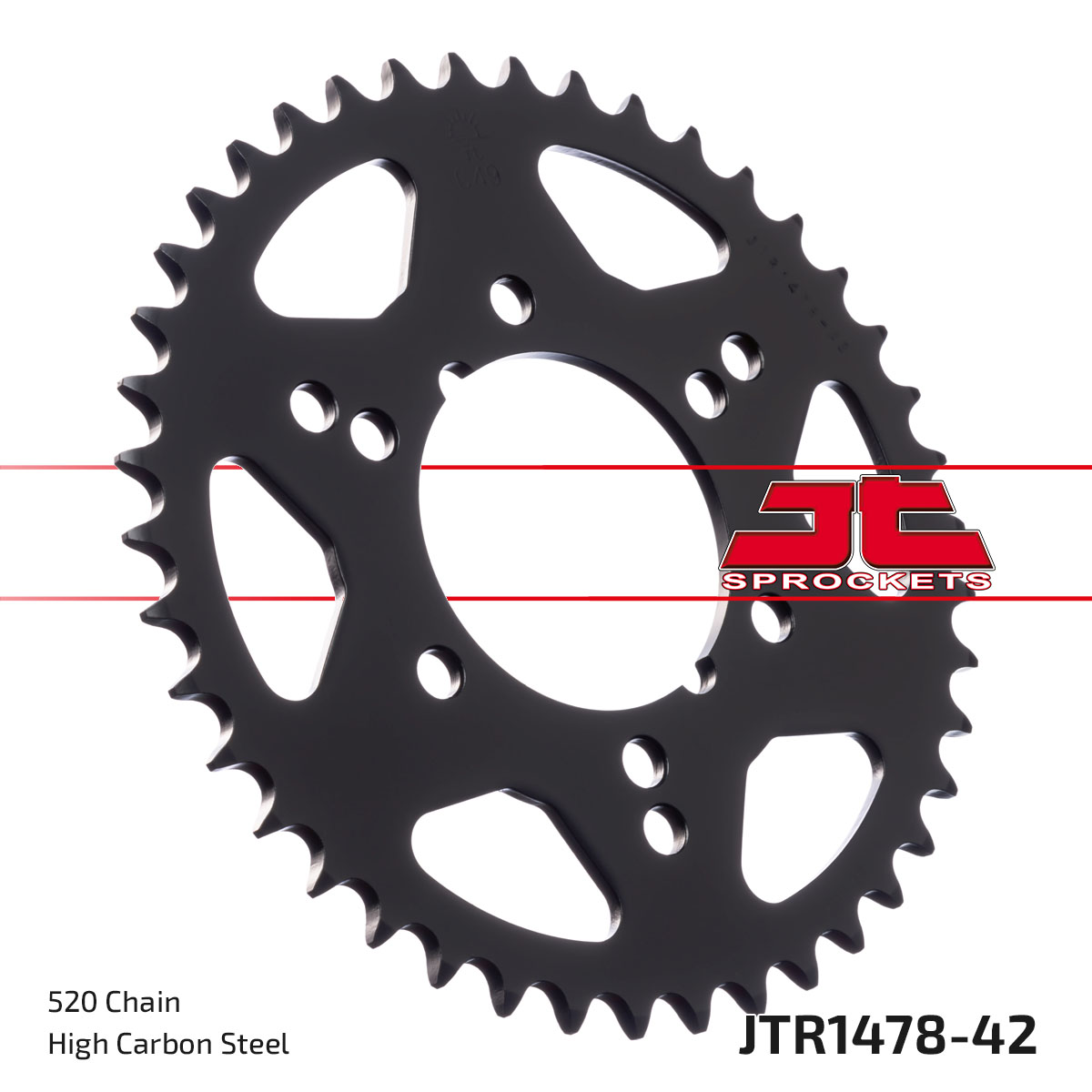 JT Rear Sprocket Kawasaki GPZ400 84-97, Polaris 250 Trail Blazer ES 96-99 (1478-42)