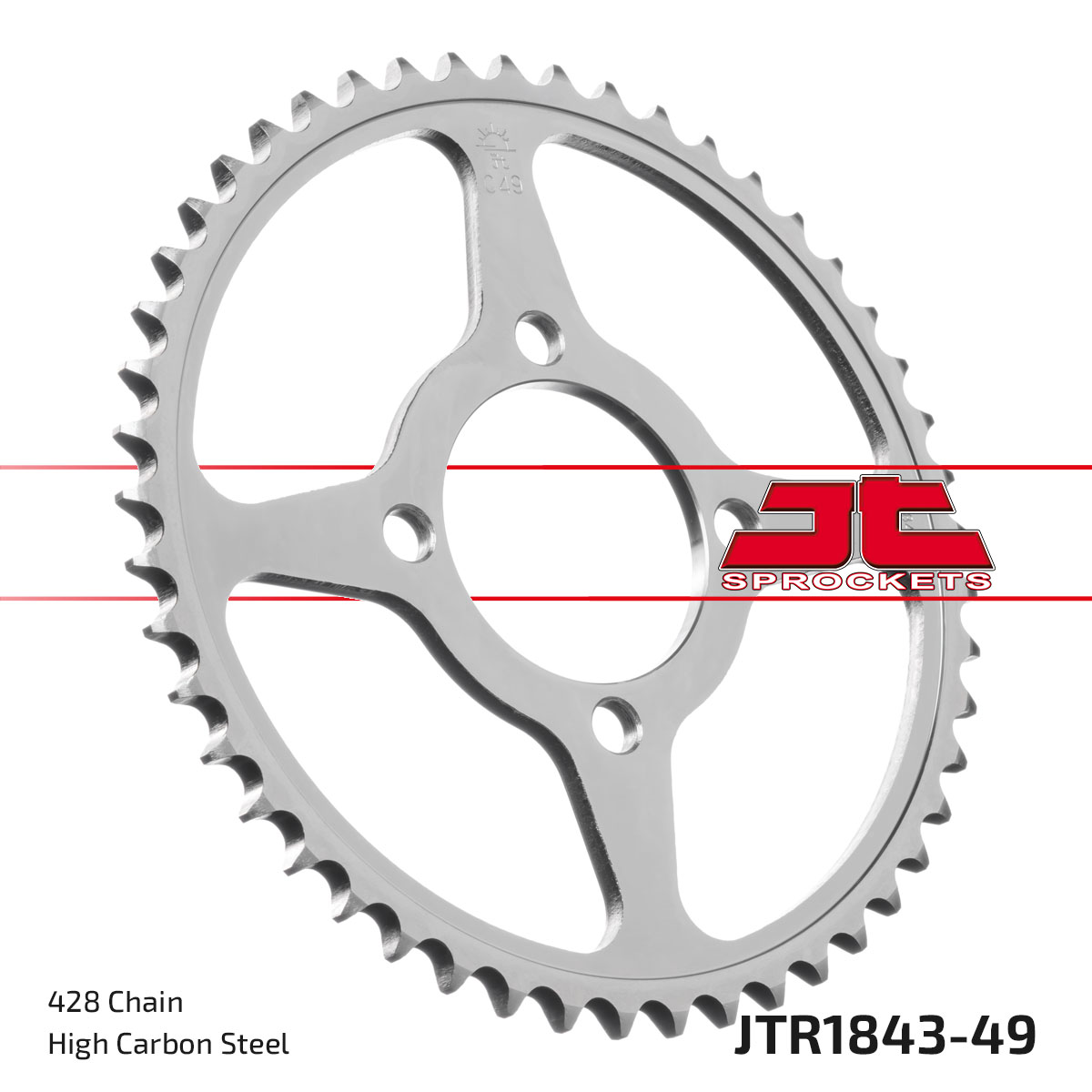JT Rear Sprocket Yamaha TT-R125 02-04, TT-R125 05-10 (1843-49)