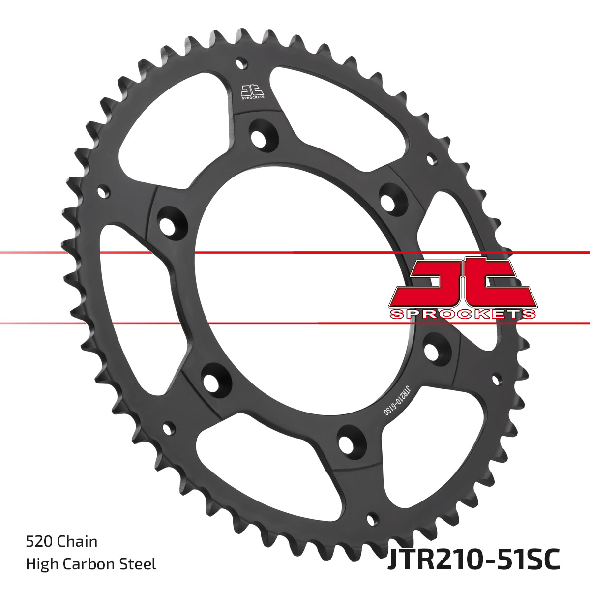 JT Rear Sprocket Honda CR125R 83-99, CR250 84-89, CRF450L 19-23, CR500 84-91 (Self Cleaning) (210-51)