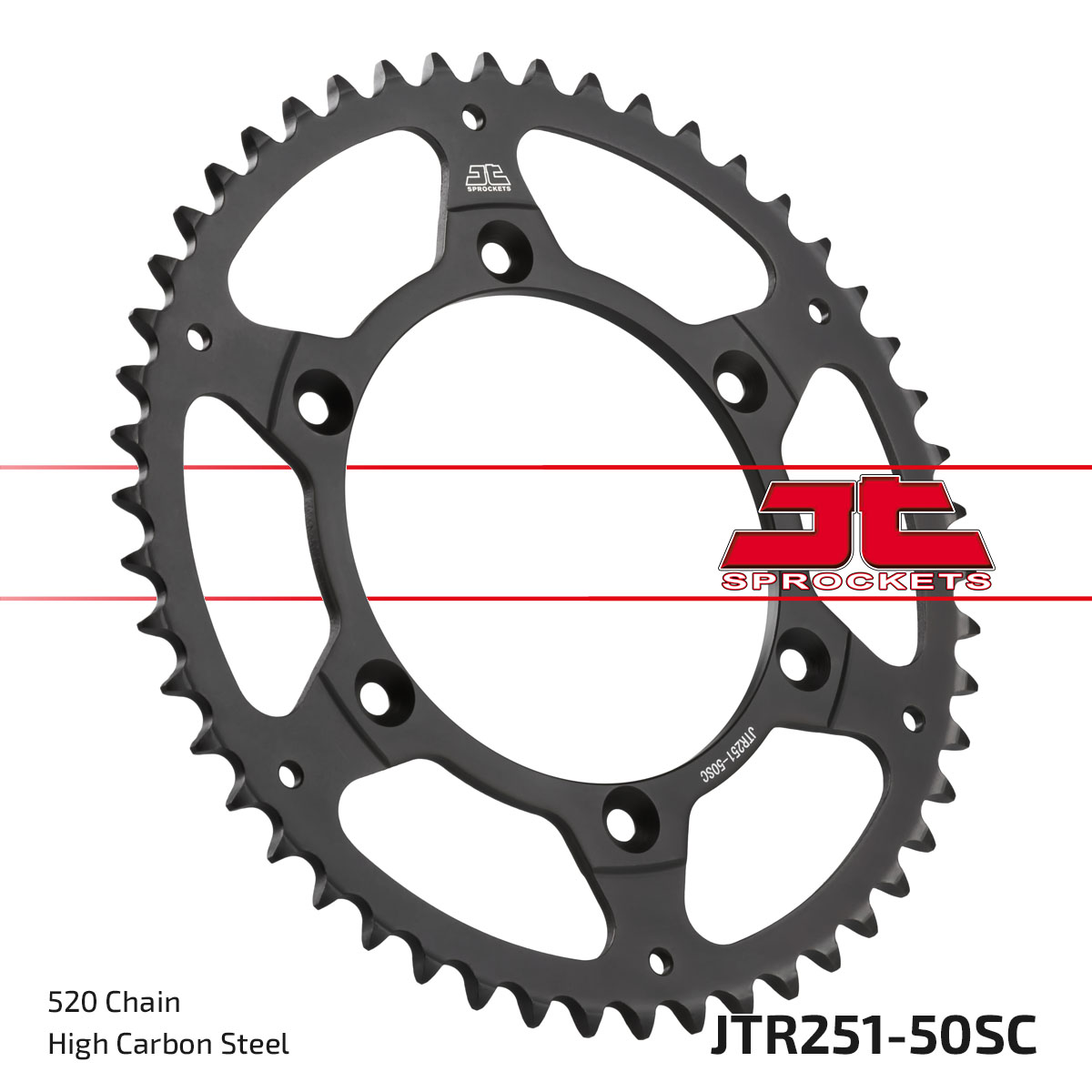 JT Rear Sprocket Yamaha YZ125X 20-22, WR250F 07-10, 15-20, WR450F 03-09,YZ450FX 16-21 (Self Cleaning) (251-50)
