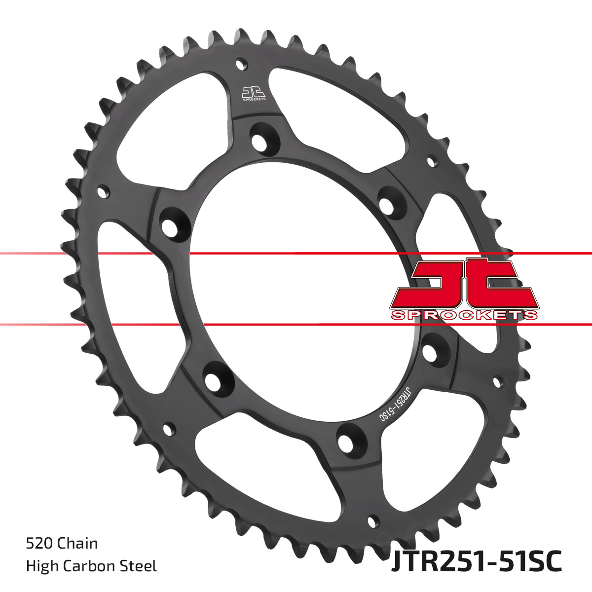 JT Rear Sprocket Yamaha WR250F 21-23,YZ250F 10-13, YZ450F 05-06 (Self Cleaning) (251-51)