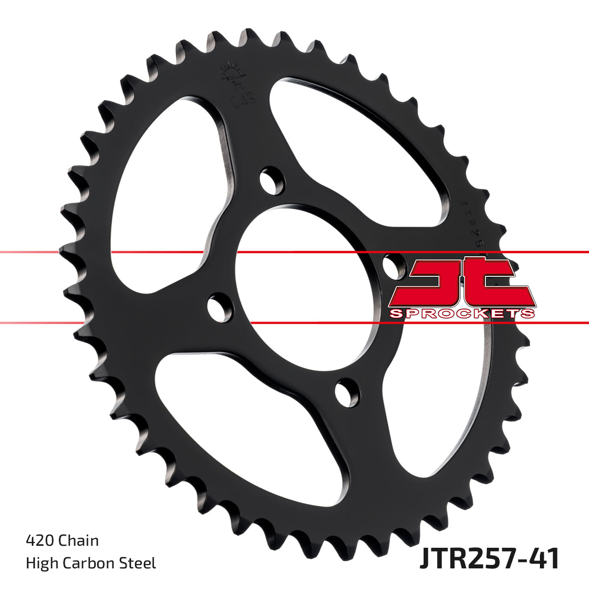 JT Rear Sprocket Honda C50 75-80, C50E Super Cub 84-85, C50E/LAG 88 (257-41)