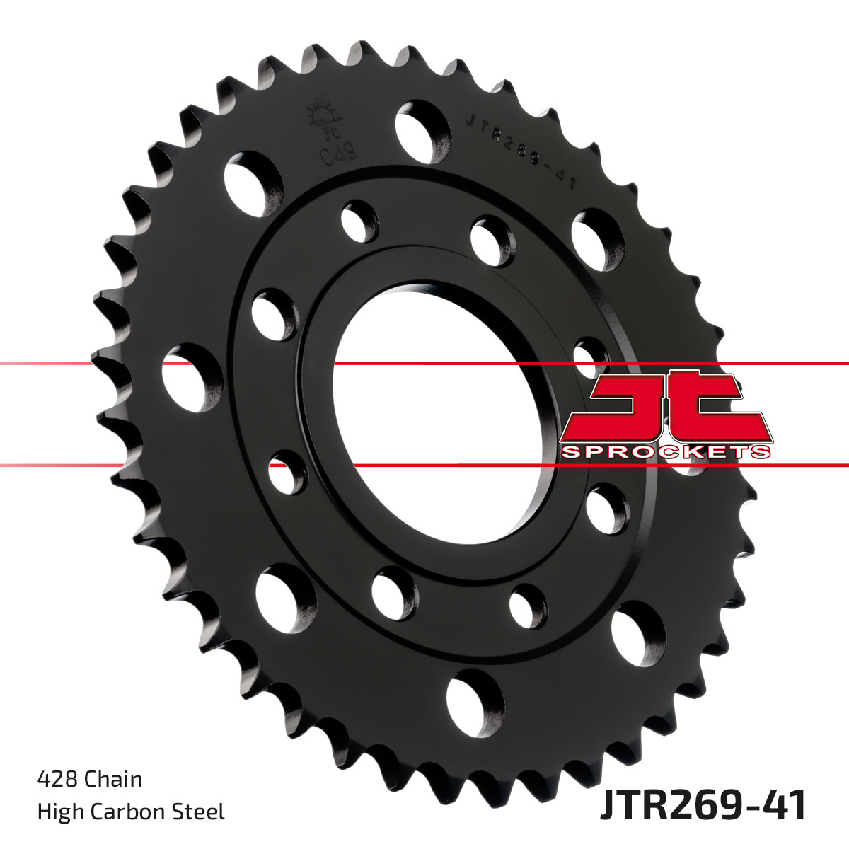 JT Rear Sprocket Honda CG125 85-98, Kymco 125 Hipster 01-04, 125 Pulsar II 08-10 (269-41)