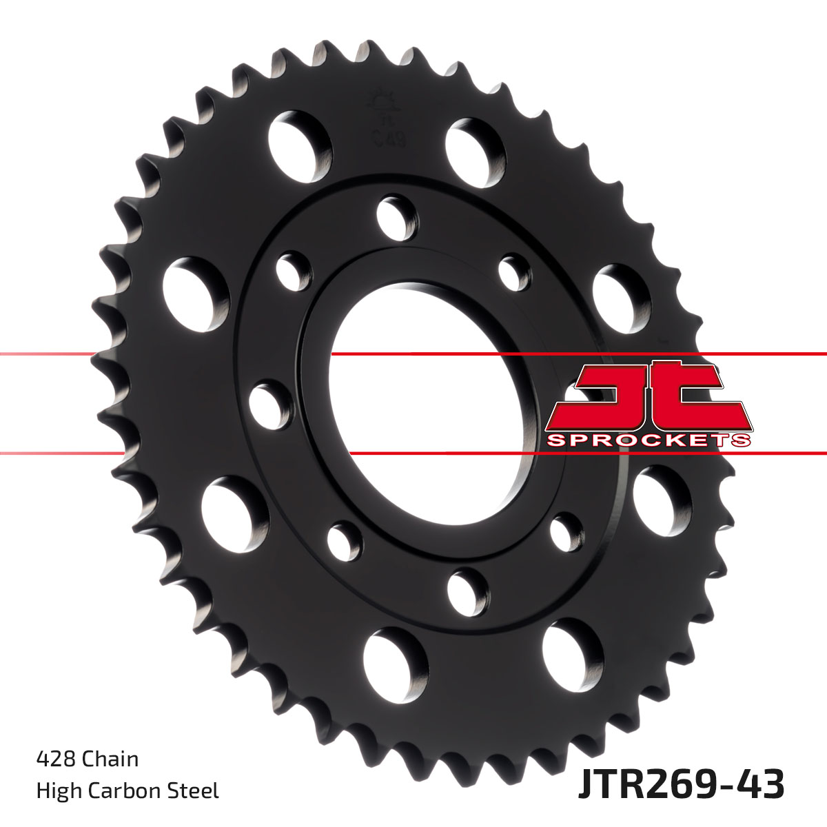 JT Rear Sprocket Honda CG125M1 02-05, CM125C 82-97 (269-43)
