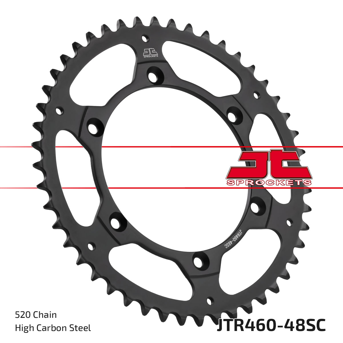 JT Rear Sprocket Kawasaki KX125 90-91, 98, KDX200 83-88, KX250 82, 86, KX250F 04-10 (Self Cleaning) (460-48)