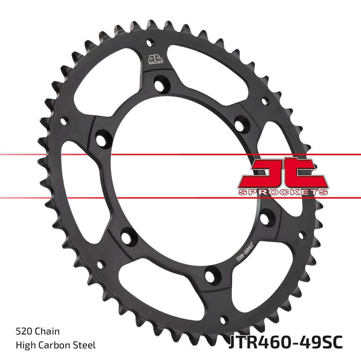 JT Rear Sprocket Kawasaki KX125 92-95, 00-02, KX250 92-05, KLX650R 93-96 (Self Cleaning) (460-49)