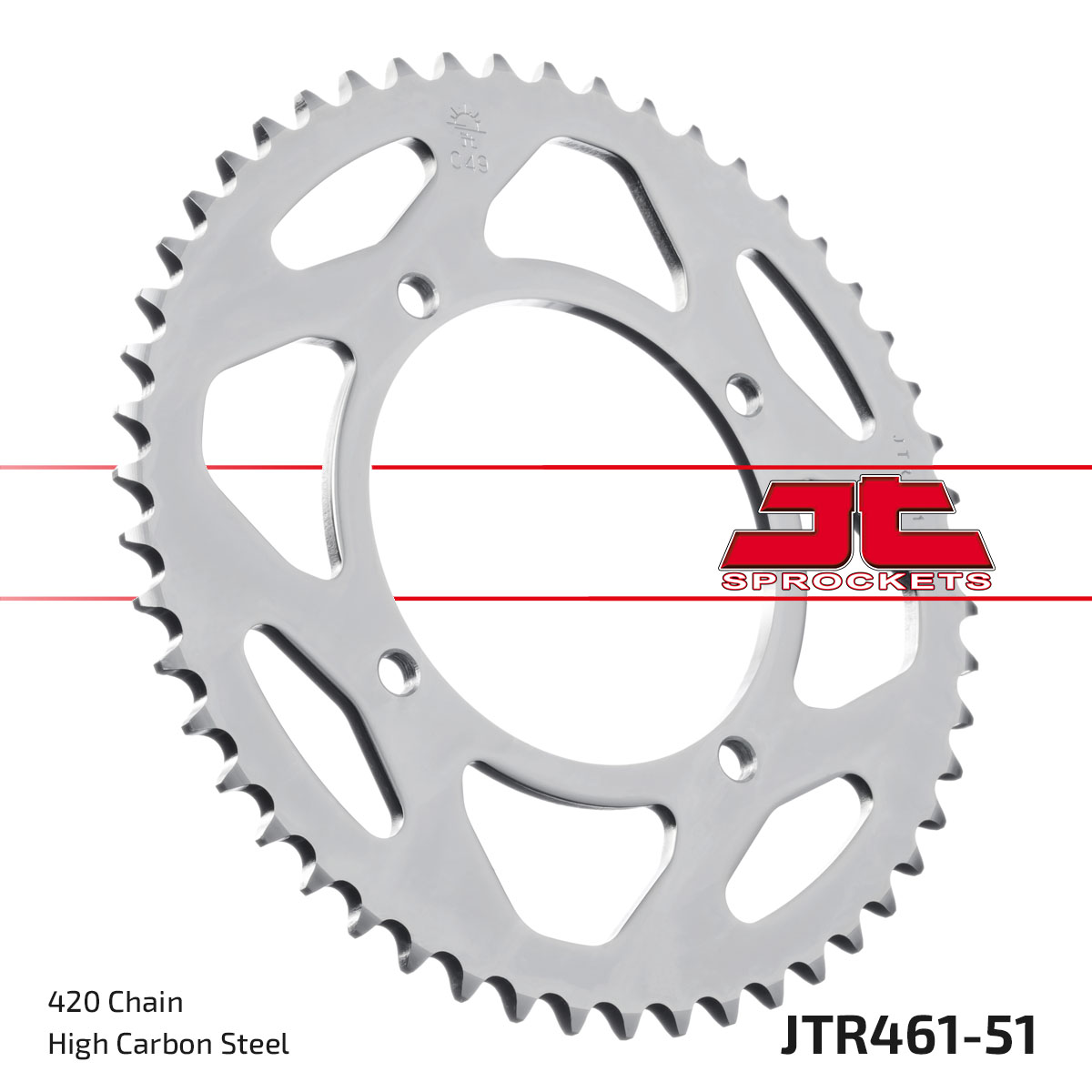 JT Rear Sprocket Kawasaki KX80 00, KX80 Big Wheel 98-00, KX85 Big Wheel 01-23 (461-51)