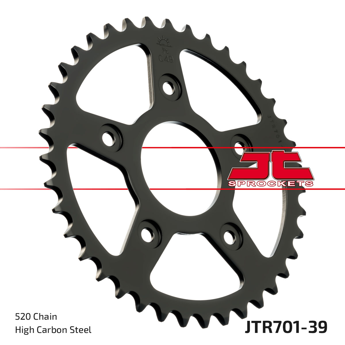 JT Rear Sprocket Aprilia 125 EFI Extrema 93-94, 125 AFI RS Replica 93-03, Cagiva 125 Raptor 03 (701-39)