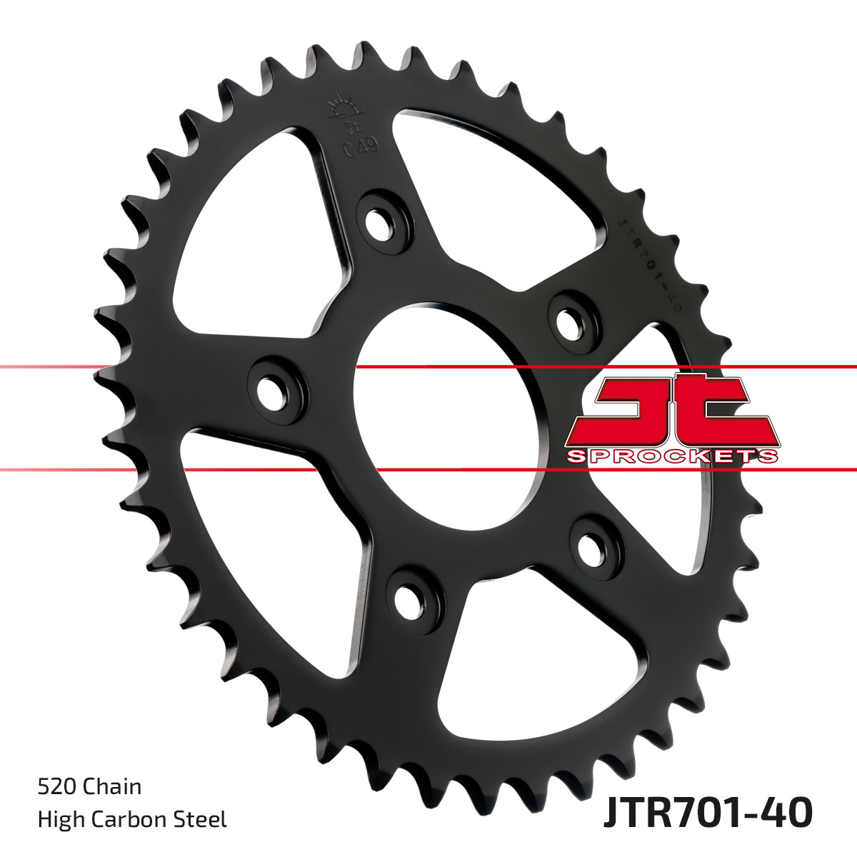 JT Rear Sprocket Aprilia 125 RS Extrema 04-05, 125 Tuareg Wind AE 89-90, 125 Tuono 03-07 (701-40)