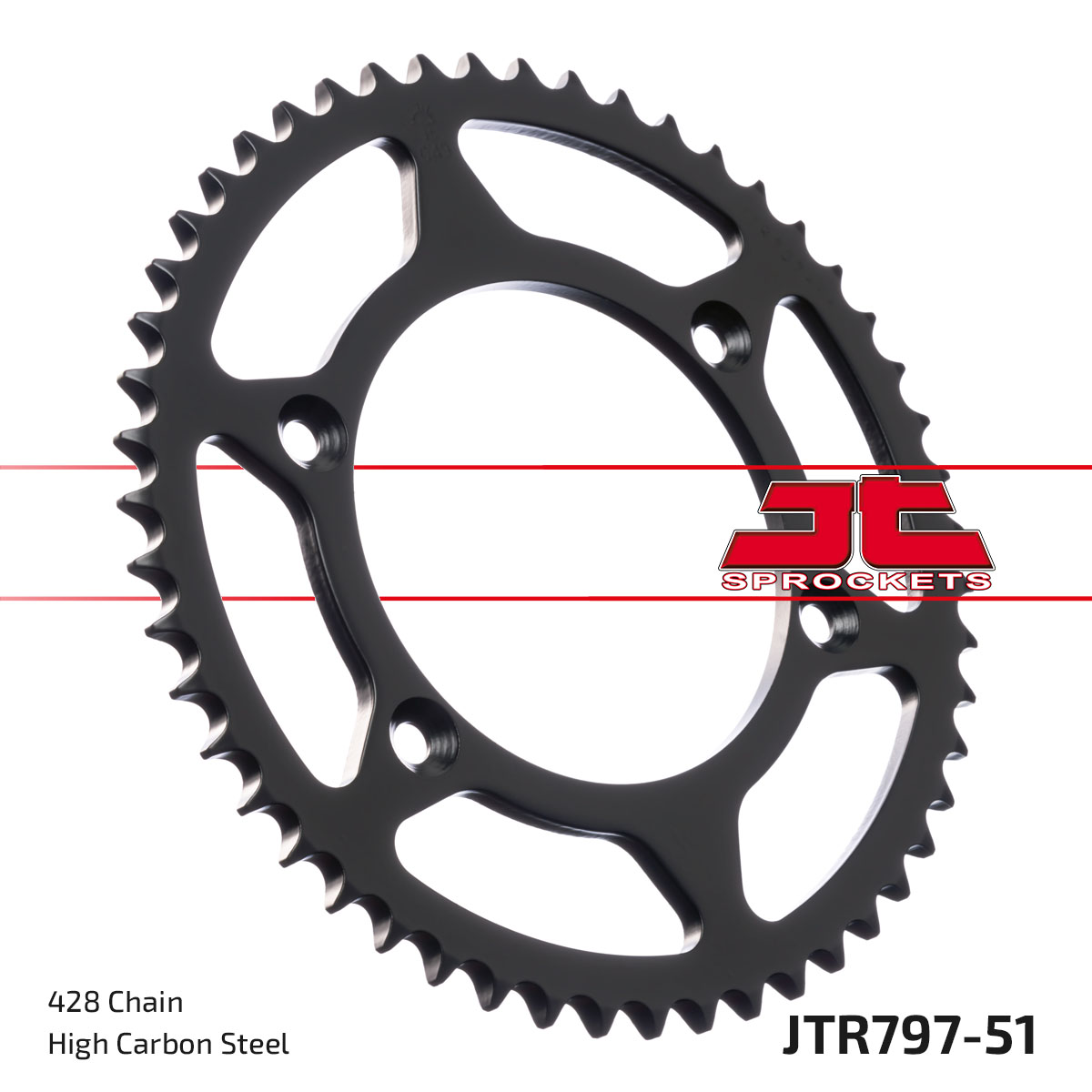 JT Rear Sprocket Kawasaki KLX125 03-06, Suzuki DR-Z125 03-21 (797-51)