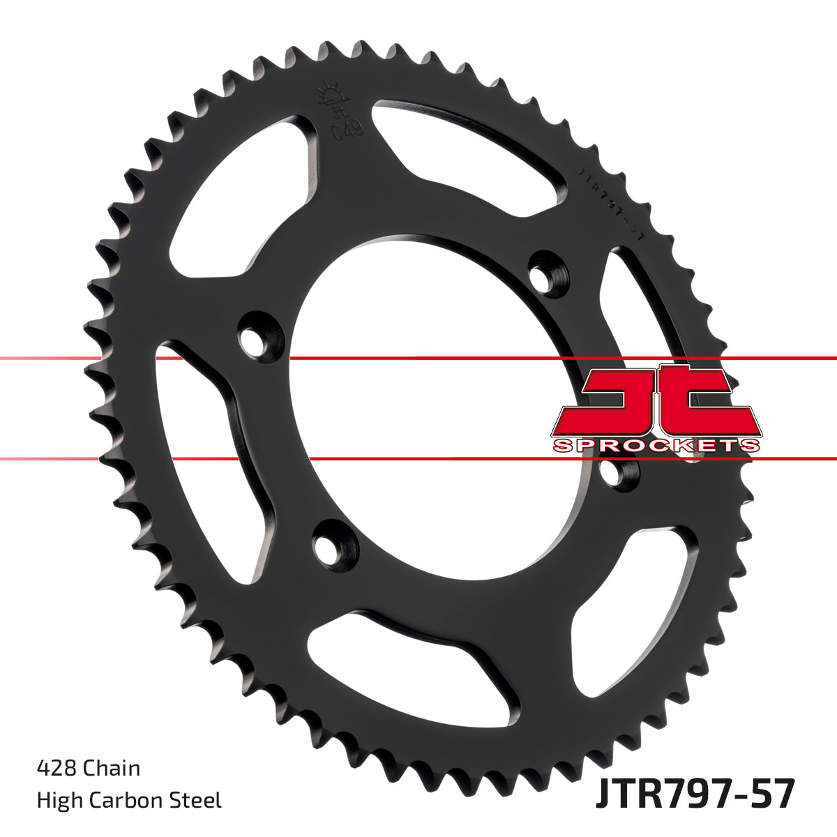 JT Rear Sprocket Kawasaki KLX125L 03-06, Suzuki DR-Z125L 03-21 (797-57)